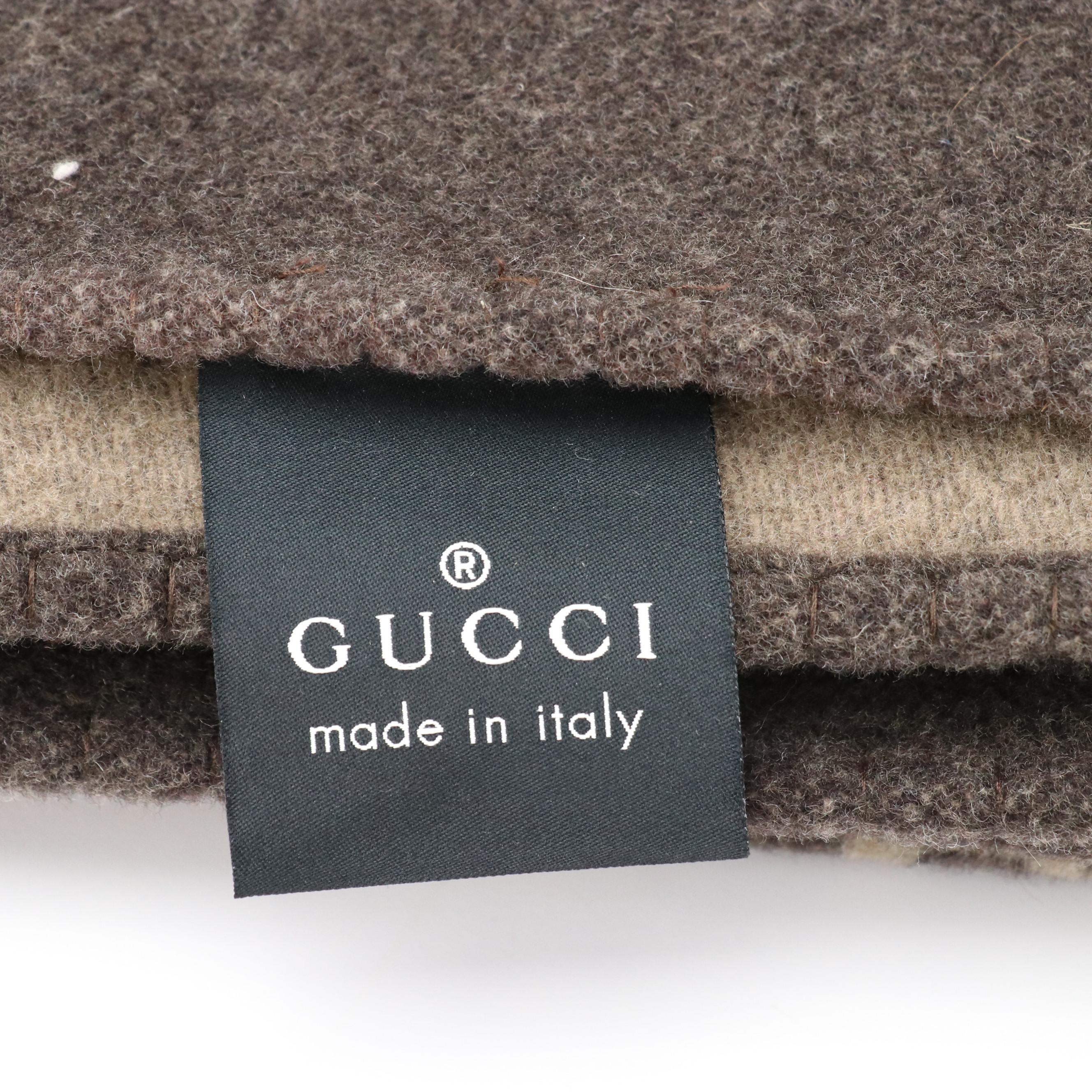 Gucci GG Fringed Blanket Throw in Wool, Nylon, and Cashmere with Box
