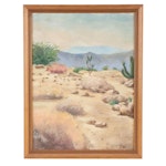 Southwestern Desert Landscape Oil Painting, 1987