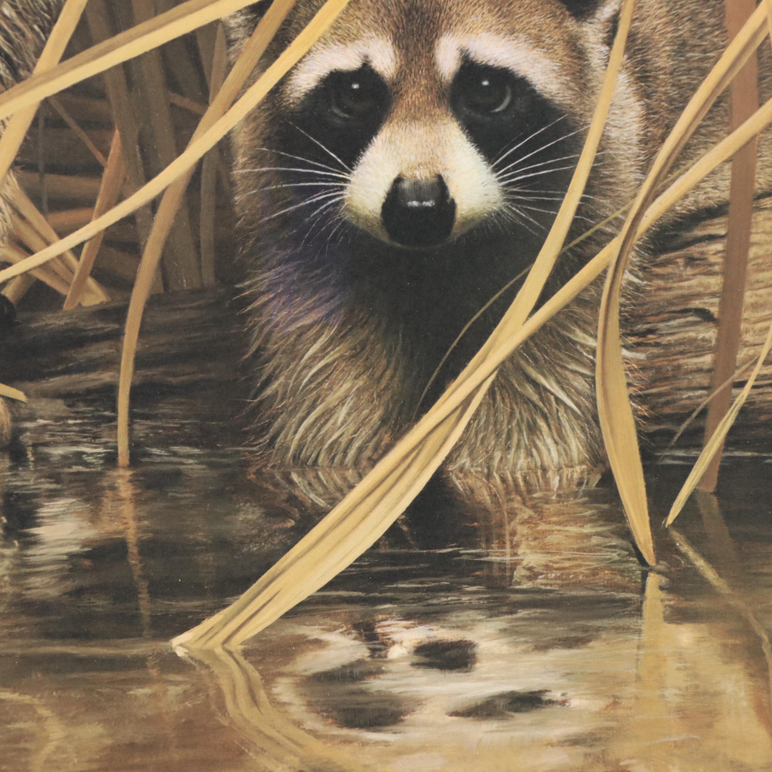 Charles Fracé Offset Lithograph "Raccoon," 1978