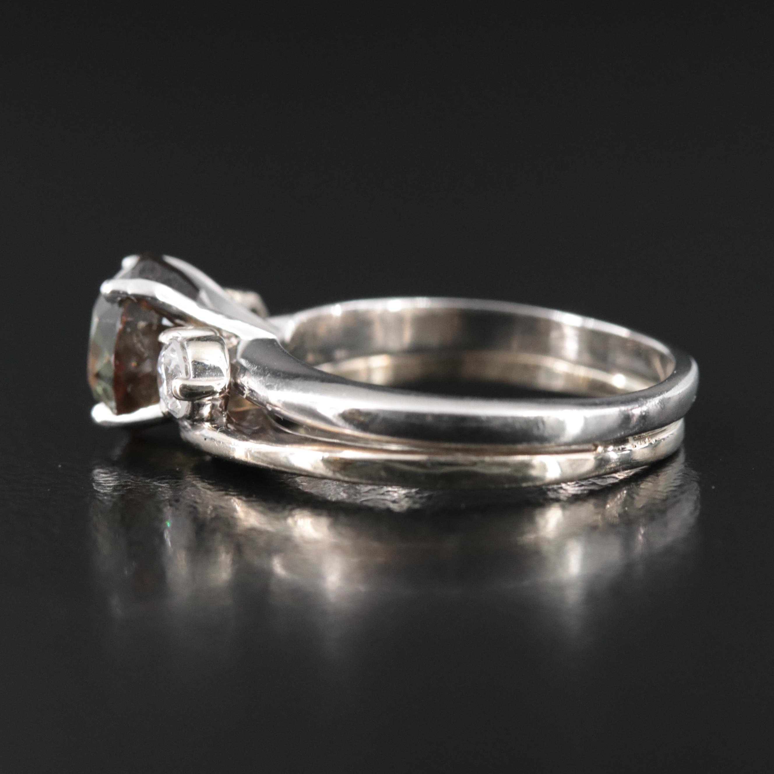 Platinum and 14K 2.31 CT Ceylon Alexandrite and Diamond Ring with GIA Report