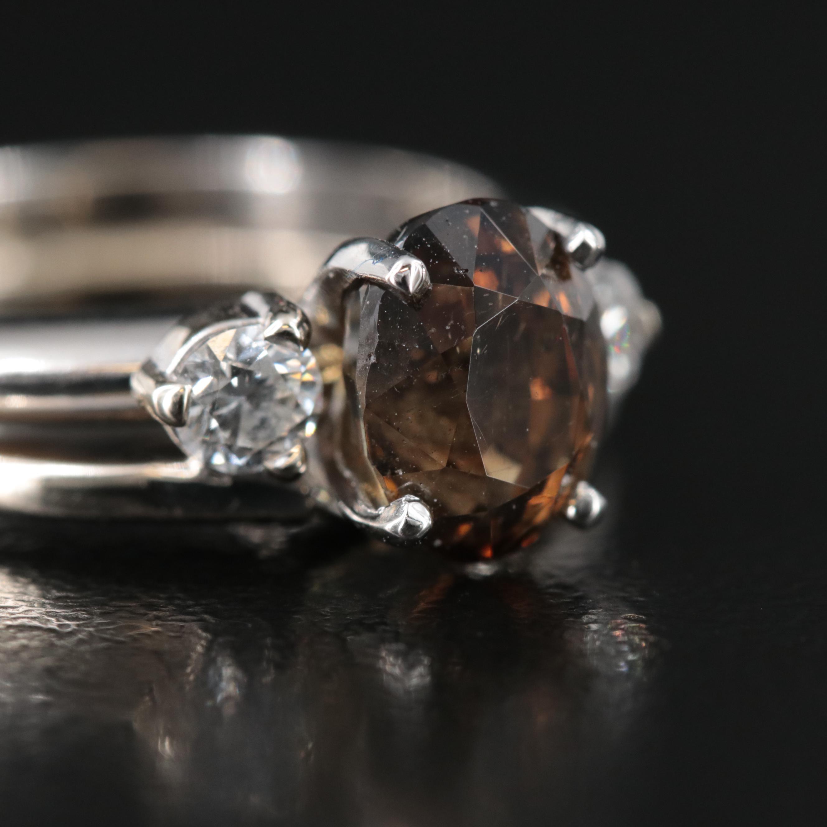 Platinum and 14K 2.31 CT Ceylon Alexandrite and Diamond Ring with GIA Report