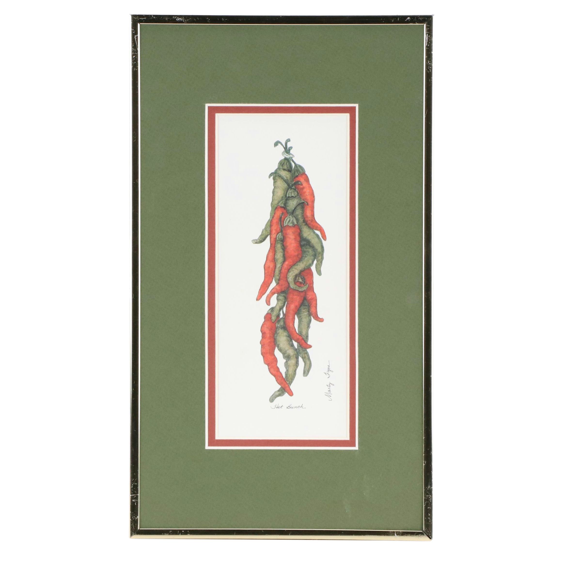 Marty Fyne Offset Lithograph of Peppers "Hot Bunch"