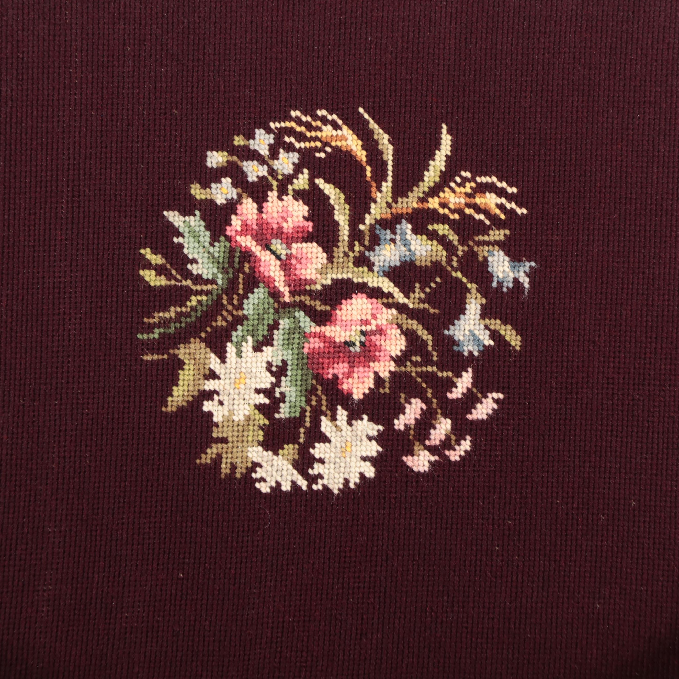 Late Victorian Birch and Needlepoint Platform Rocker, Circa 1900