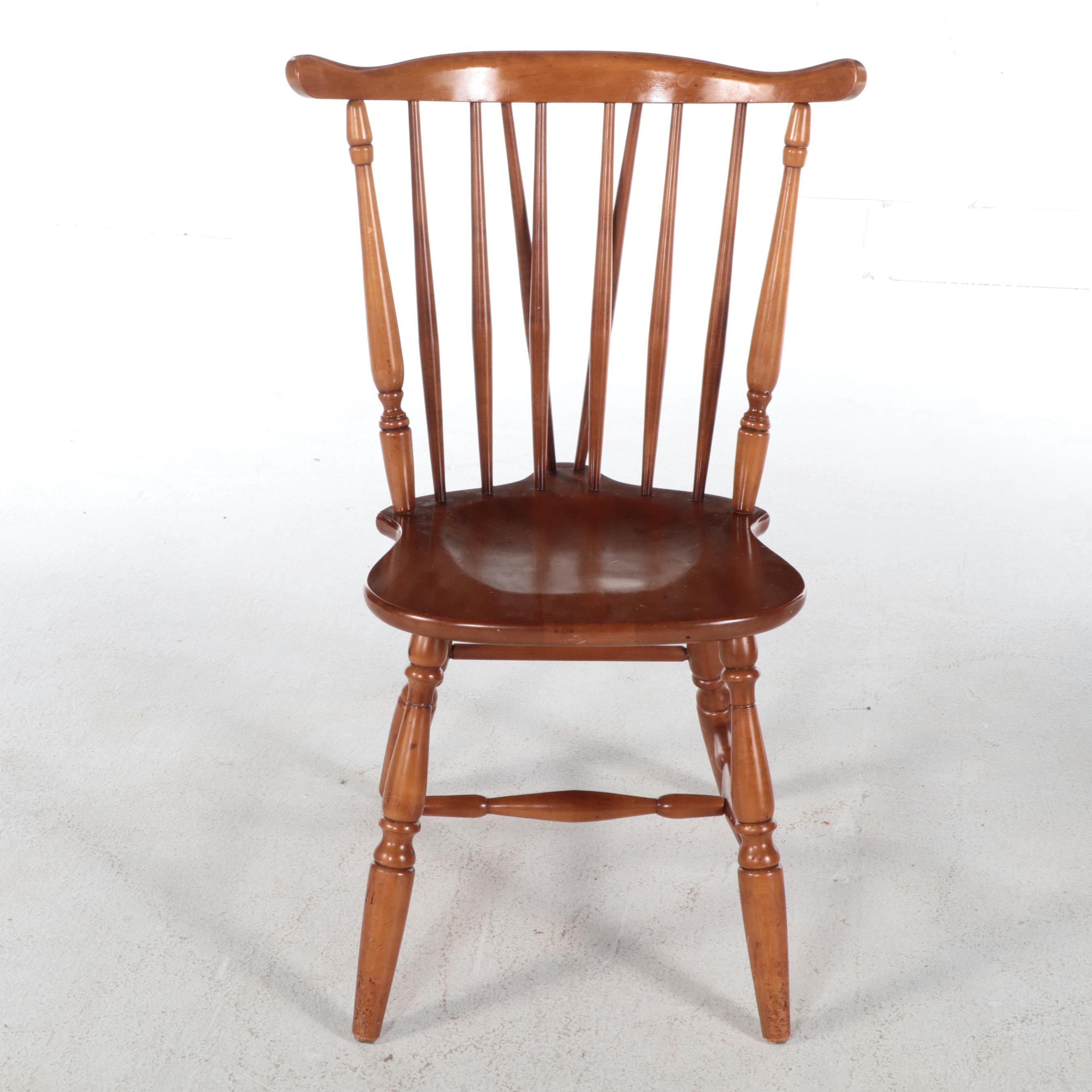 Four American Colonial Style Maple Comb and Brace-Back Windsor Side Chairs