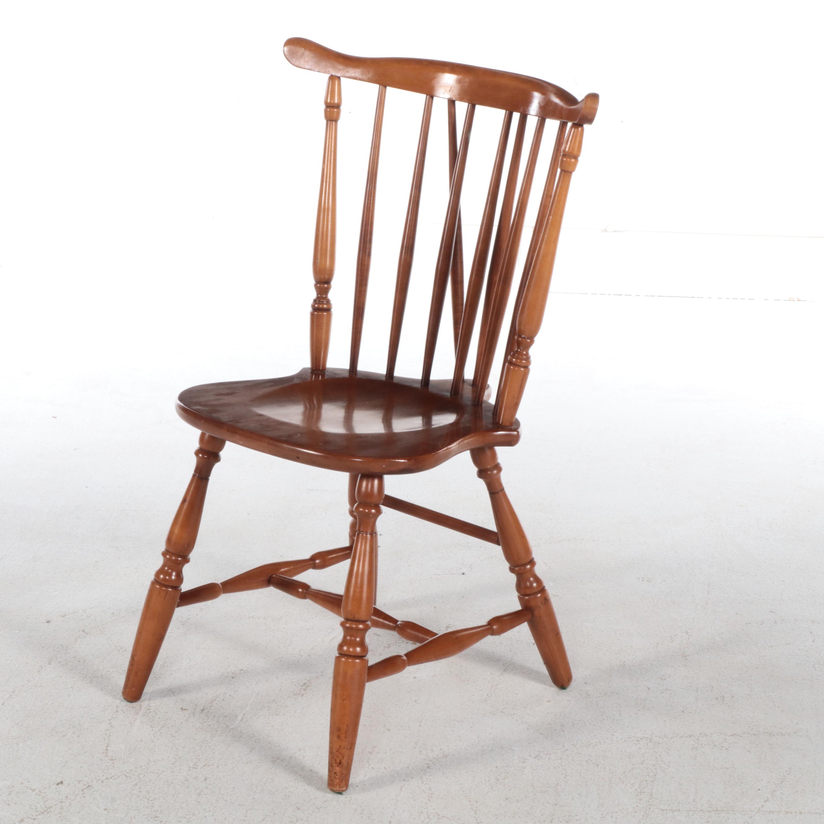 Four American Colonial Style Maple Comb and Brace-Back Windsor Side Chairs