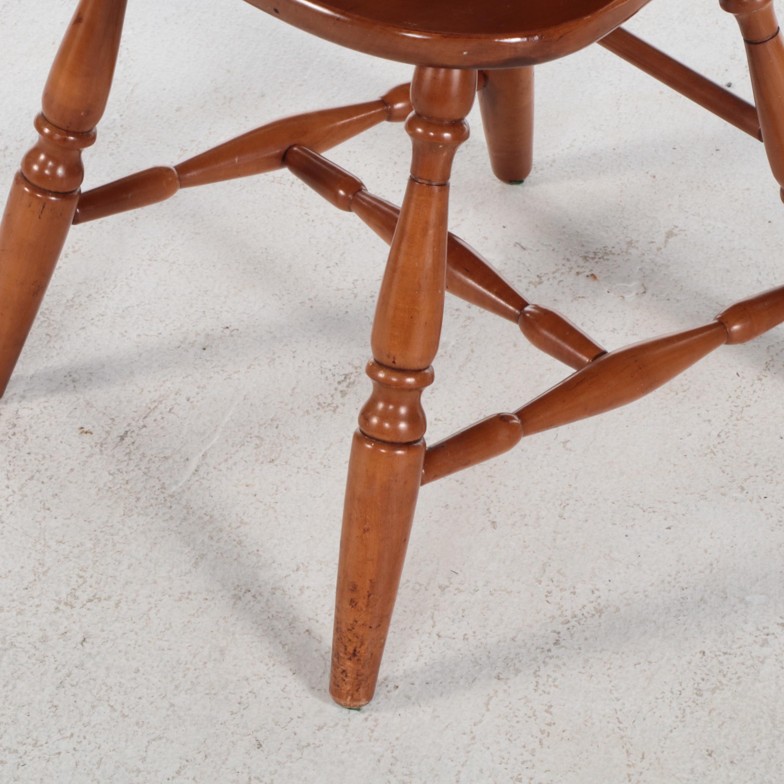 Four American Colonial Style Maple Comb and Brace-Back Windsor Side Chairs