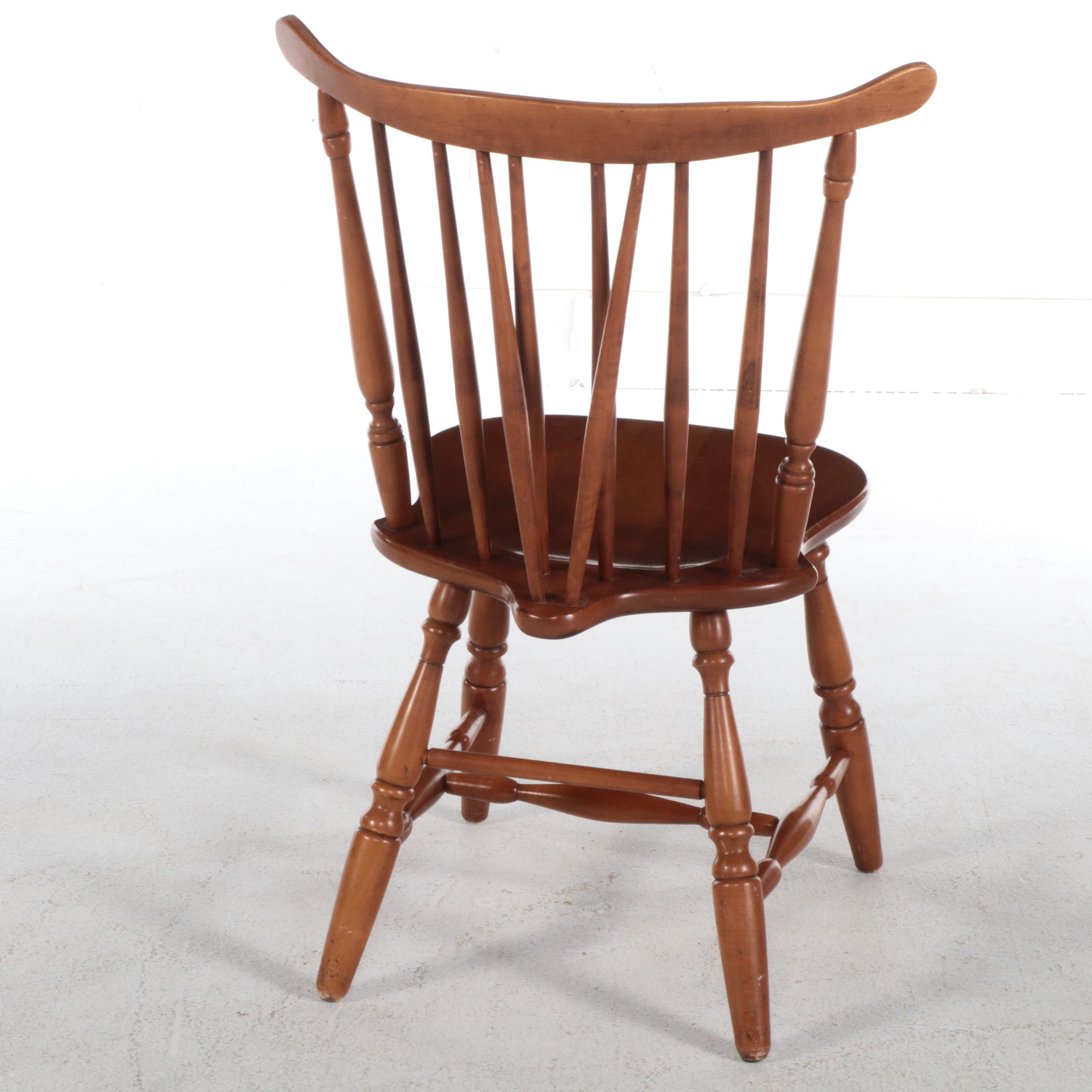 Four American Colonial Style Maple Comb and Brace-Back Windsor Side Chairs