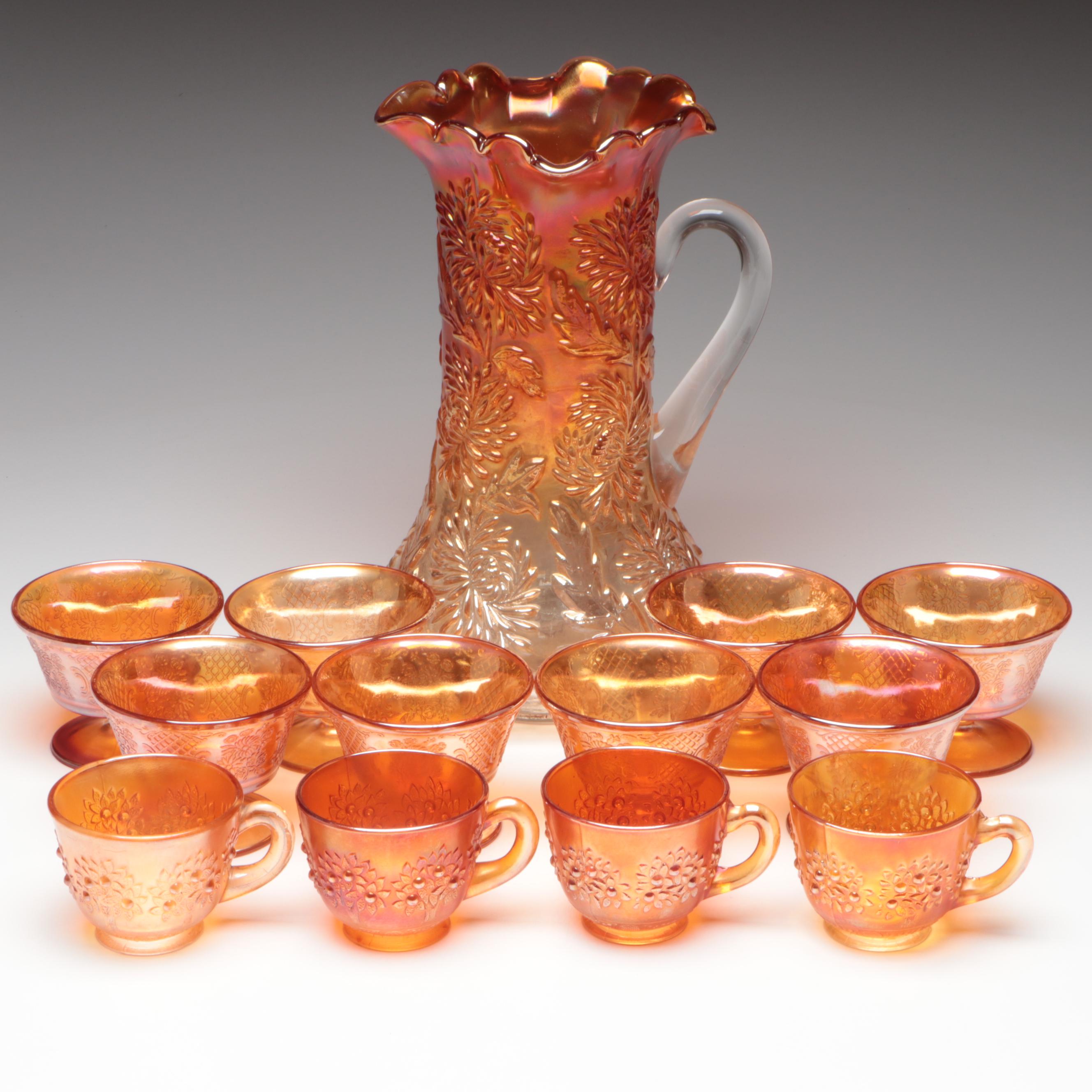 Federal Glass "Normandie (Iridescent)" Glass Sherbert Glasses with More