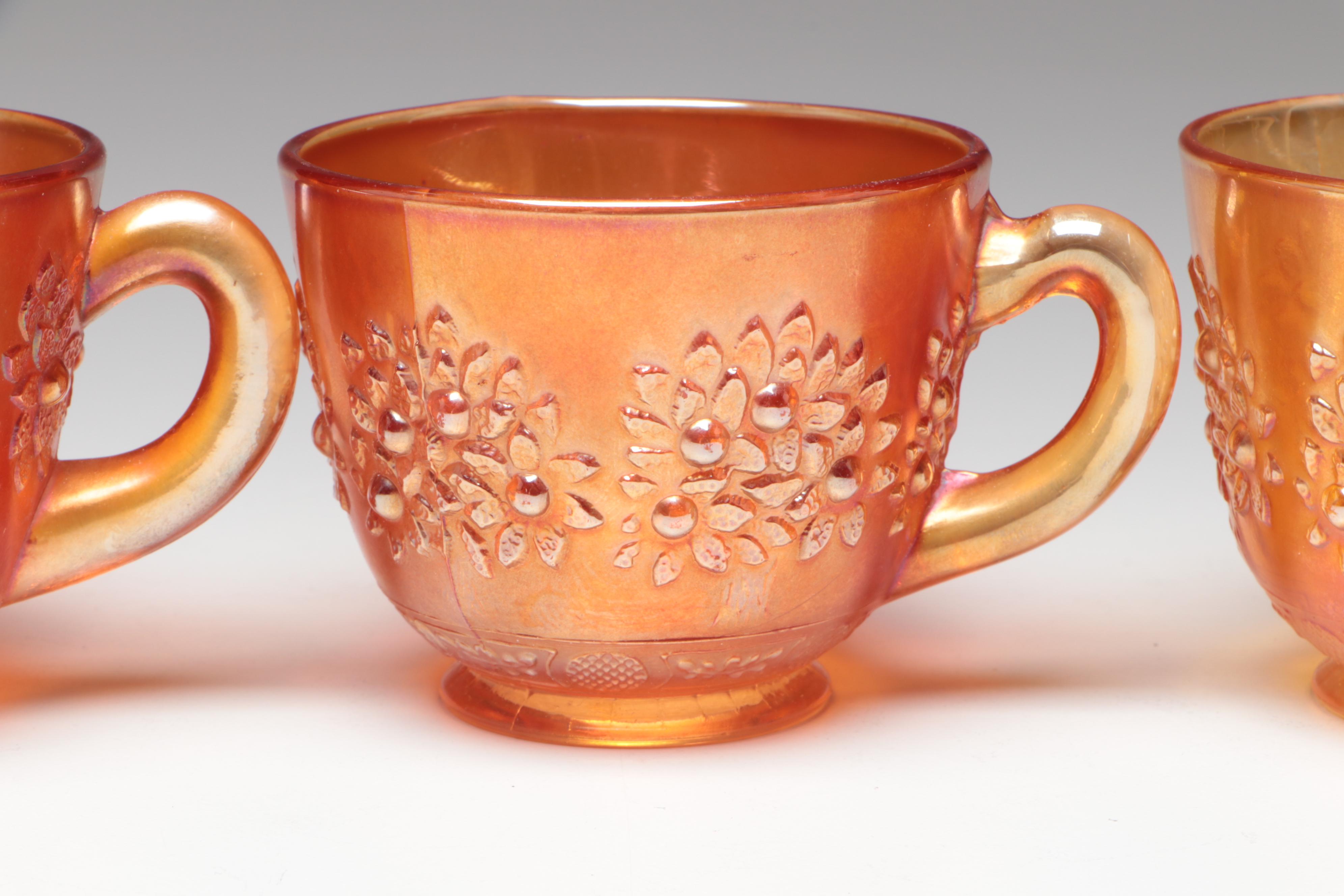 Federal Glass "Normandie (Iridescent)" Glass Sherbert Glasses with More