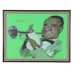 Arlene Casey Pastel Drawing Portrait of Louis Armstrong "Satchmo," 2007