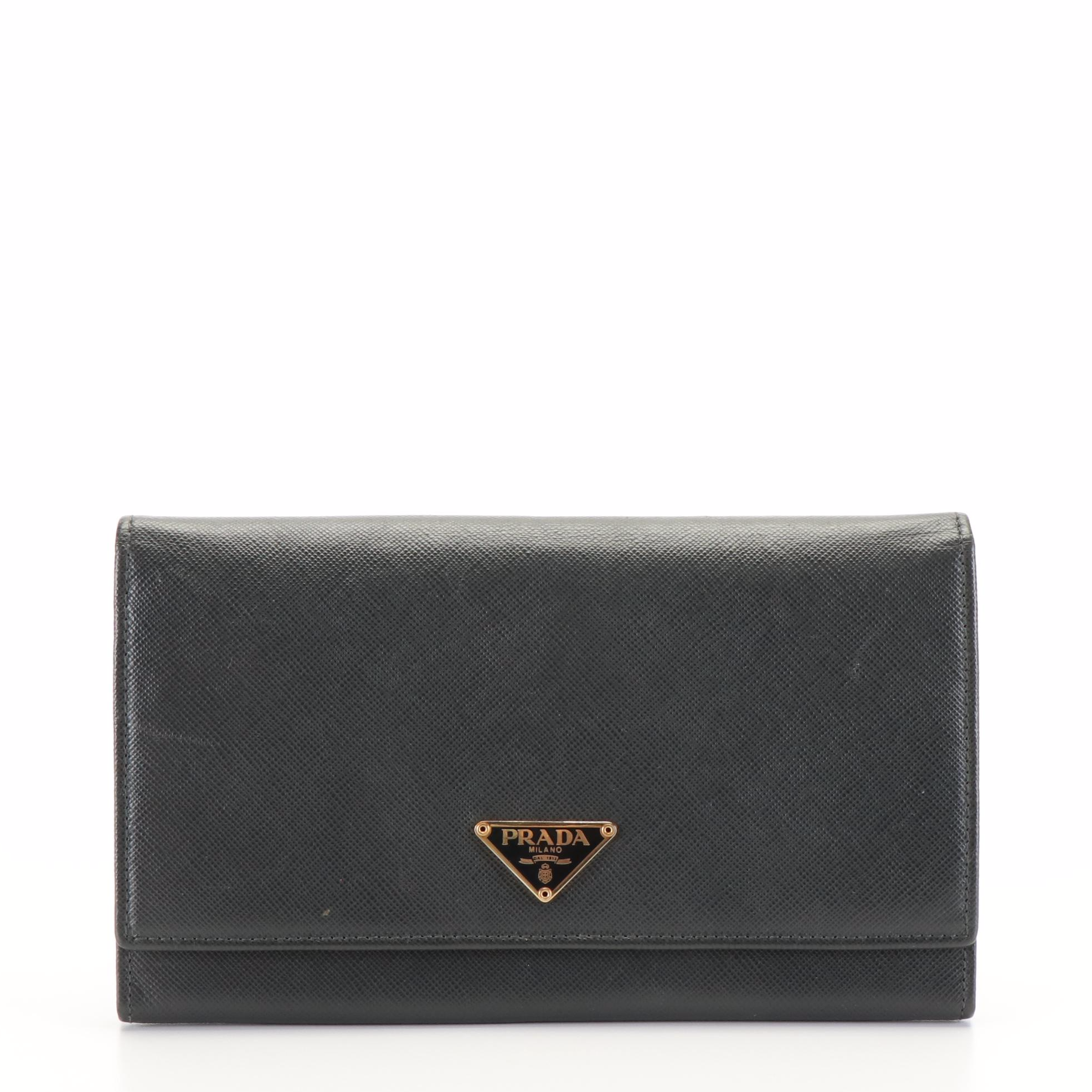 Parada Continental Wallet in Grey Saffiano Leather