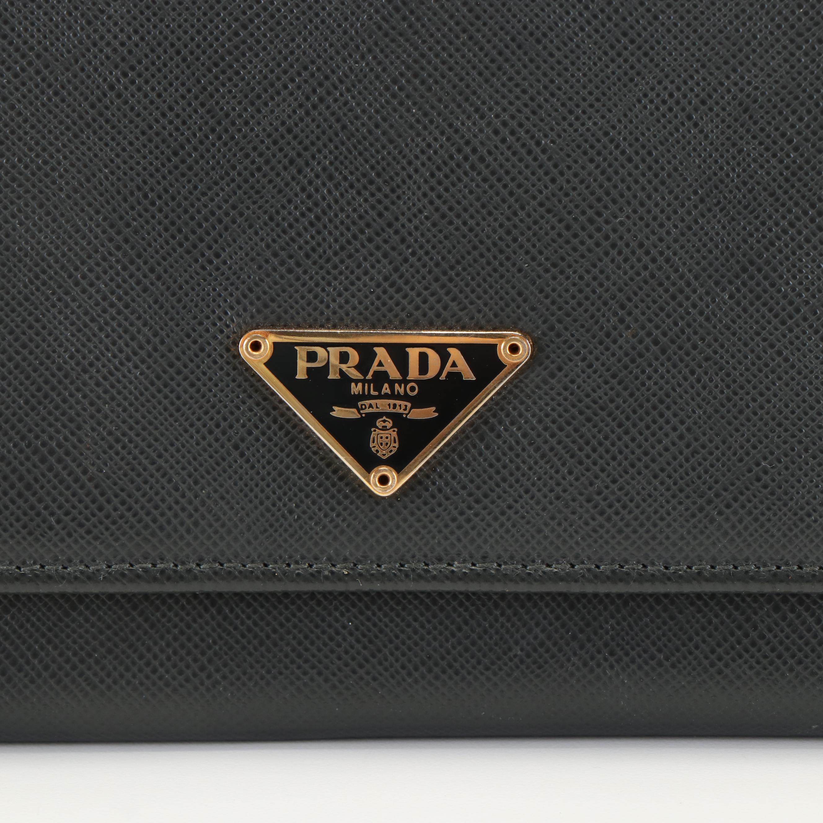 Parada Continental Wallet in Grey Saffiano Leather