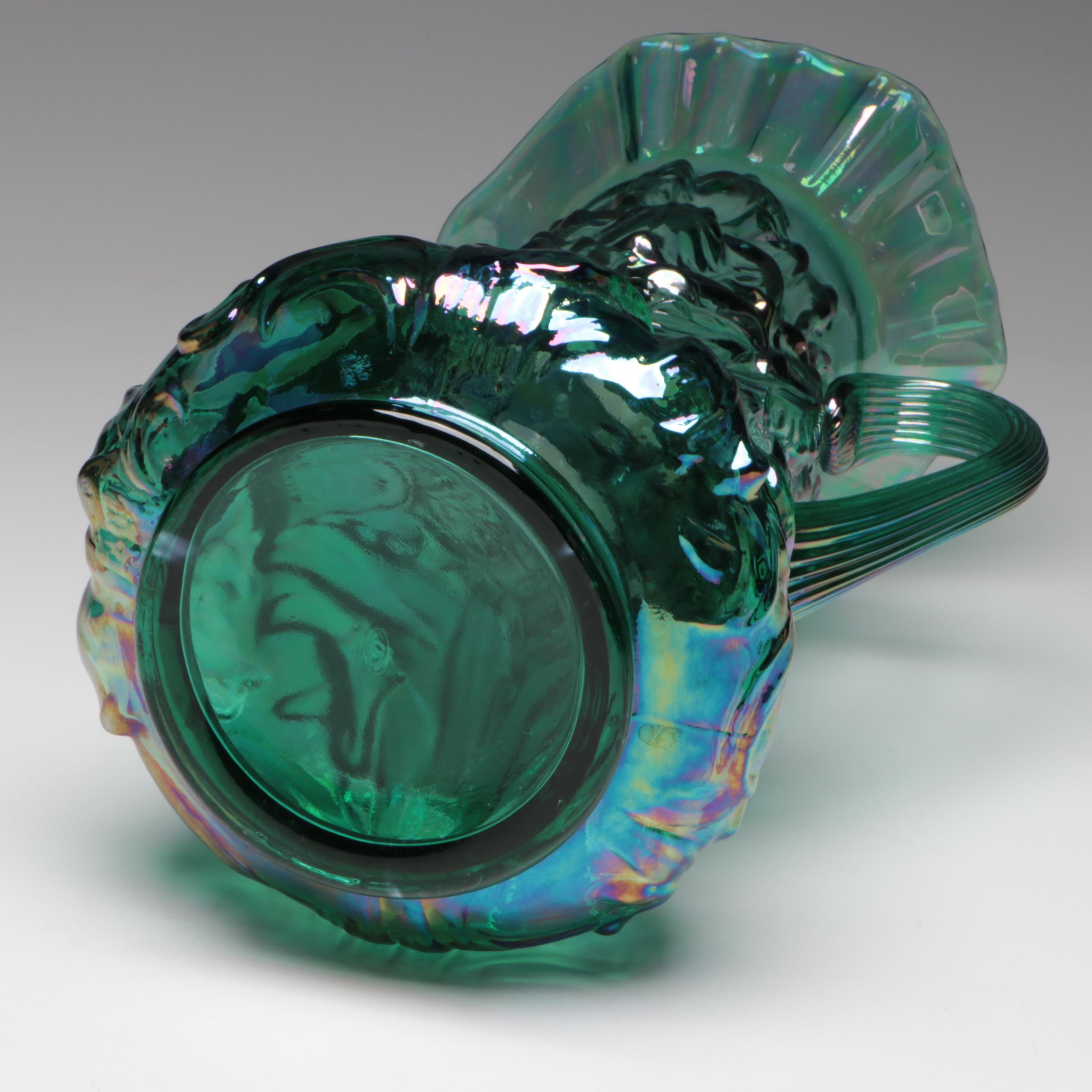 Fenton "Heavy Iris" Carnival Glass Pitcher and Tumblers, 2000