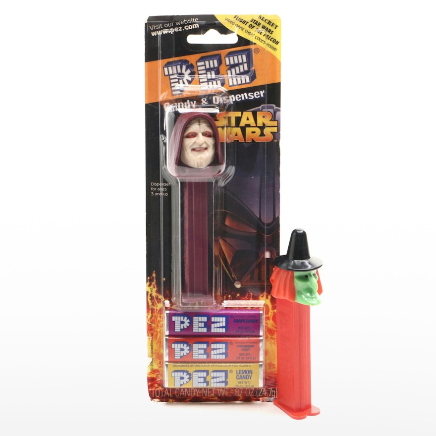 PEZ "Star Wars" Emperor Palpatine Dispenser and Witch Candy Dispenser