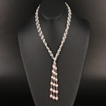 Sterling Pearl Tassel Lariat Necklace
