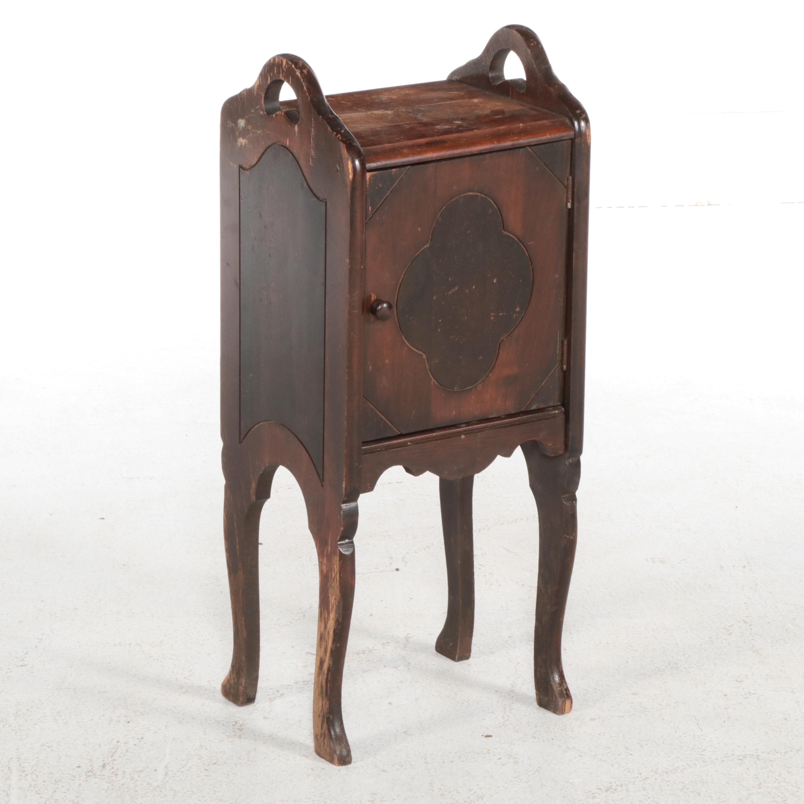 Hardwood and Metal-Lined Smoking Stand in Two-Tone Stain, circa 1930