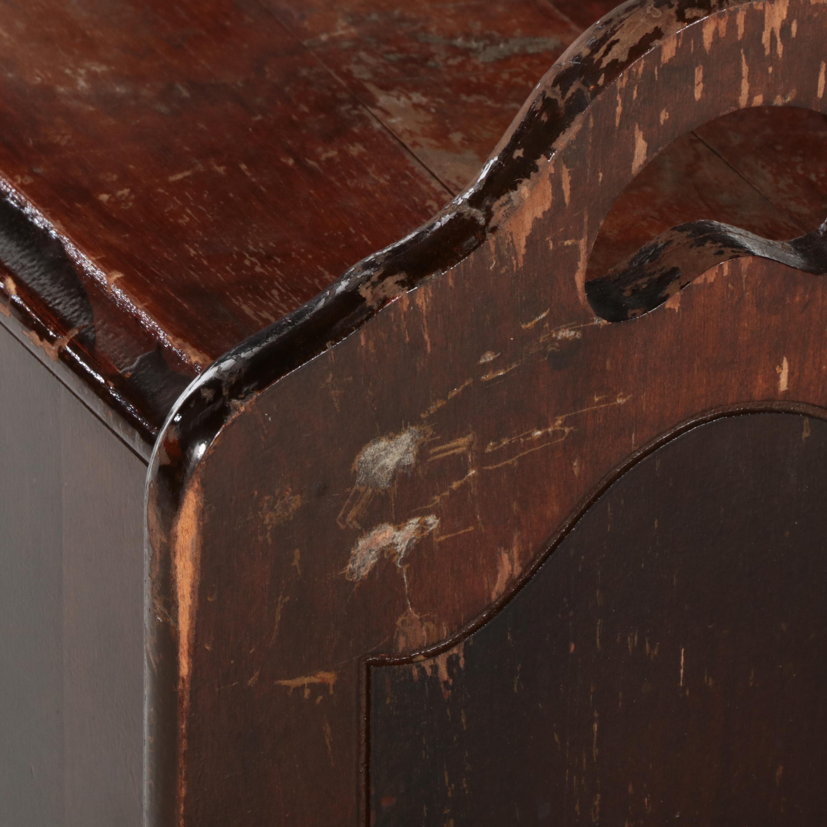 Hardwood and Metal-Lined Smoking Stand in Two-Tone Stain, circa 1930