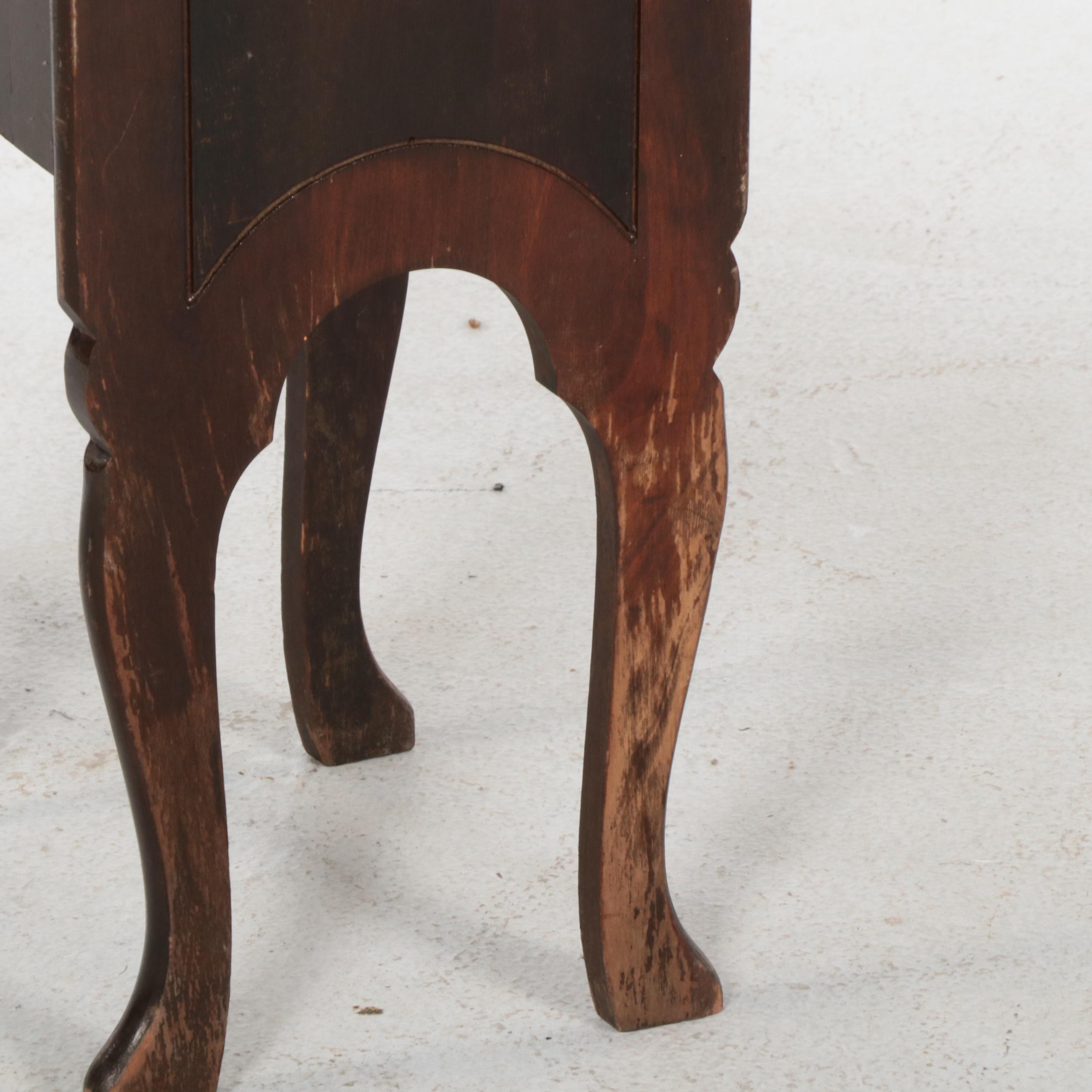 Hardwood and Metal-Lined Smoking Stand in Two-Tone Stain, circa 1930