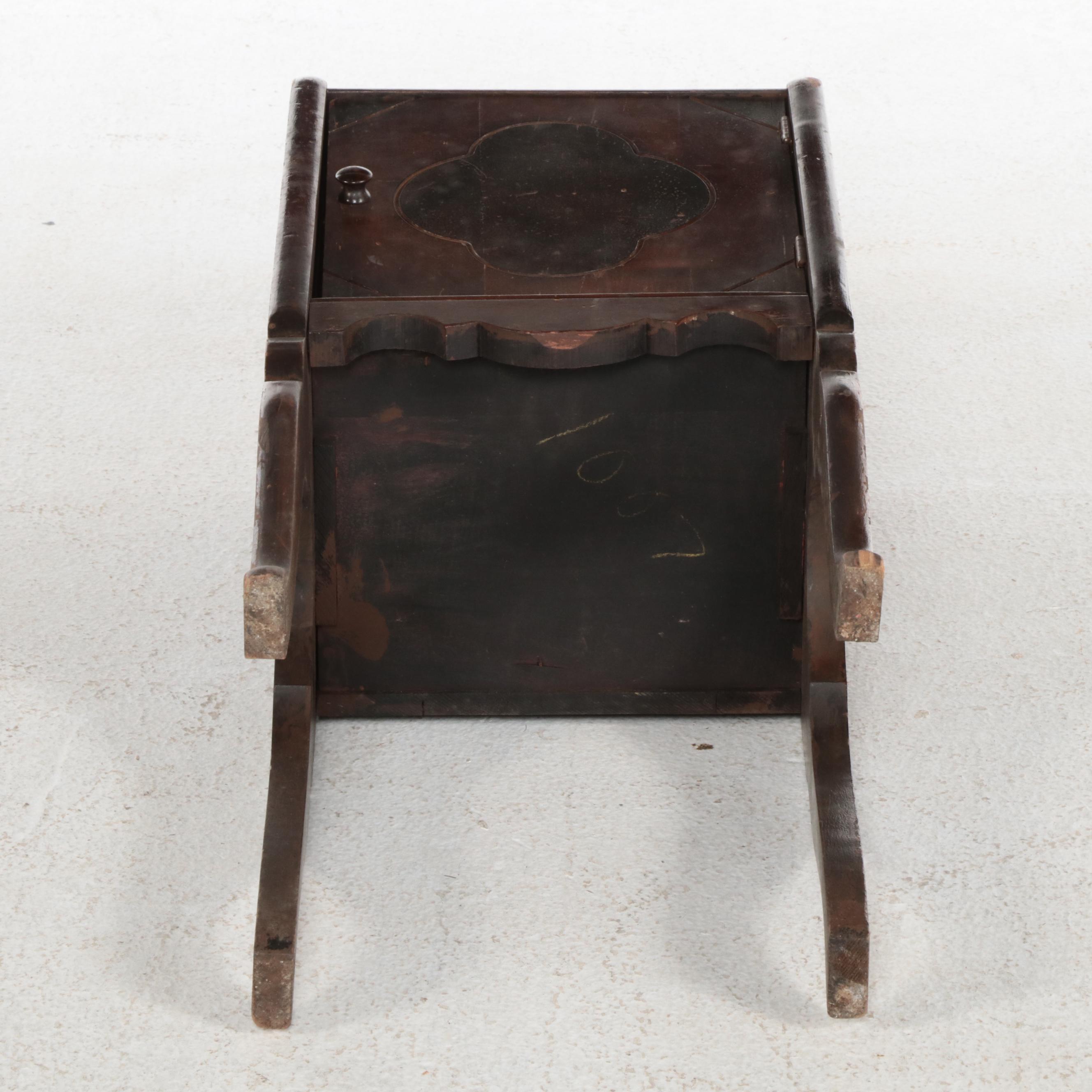 Hardwood and Metal-Lined Smoking Stand in Two-Tone Stain, circa 1930