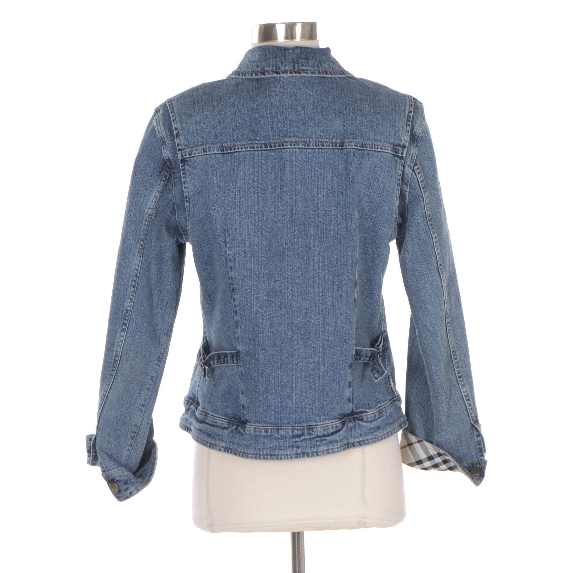 Burberry Denim Jacket with Nova Check Liner Accent