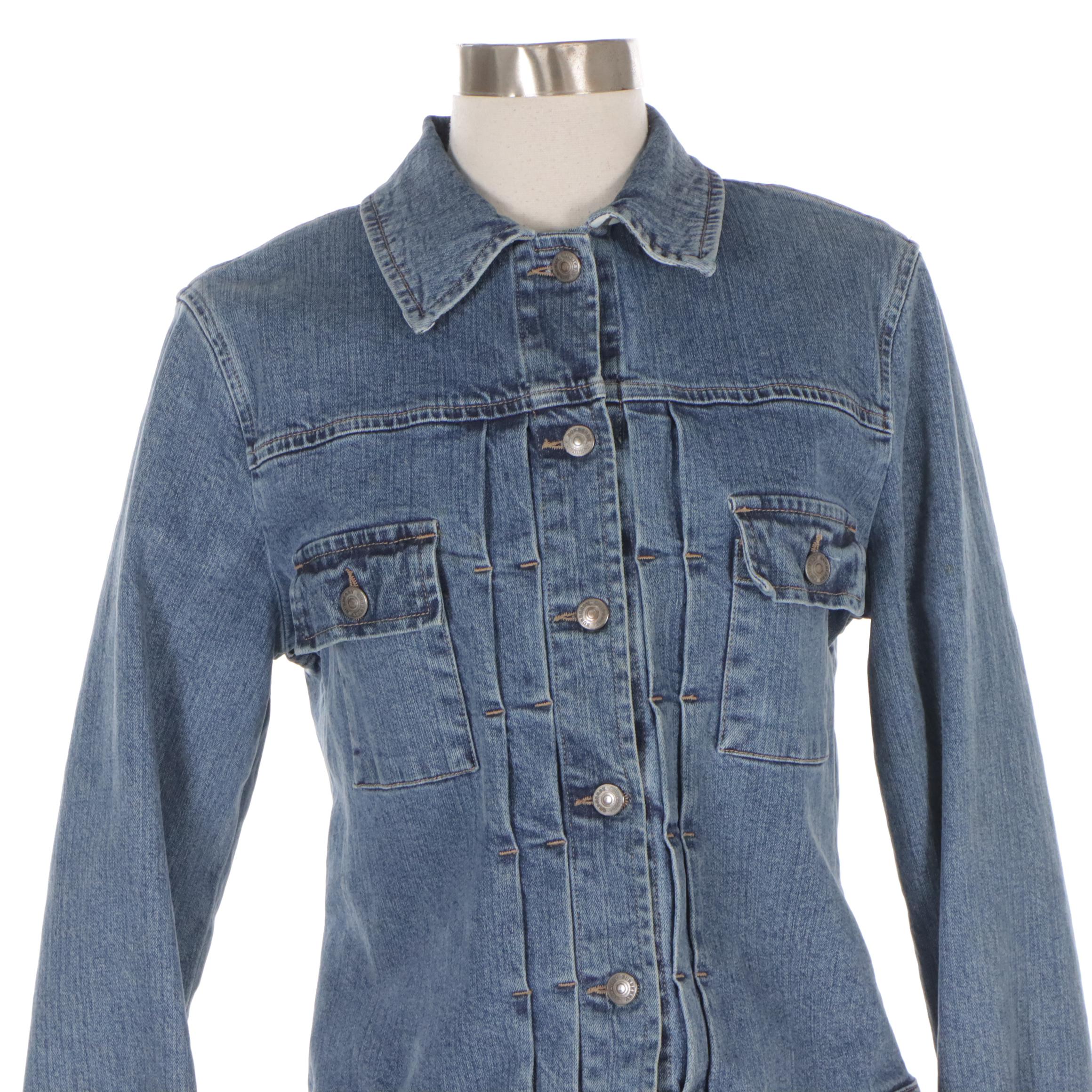 Burberry Denim Jacket with Nova Check Liner Accent