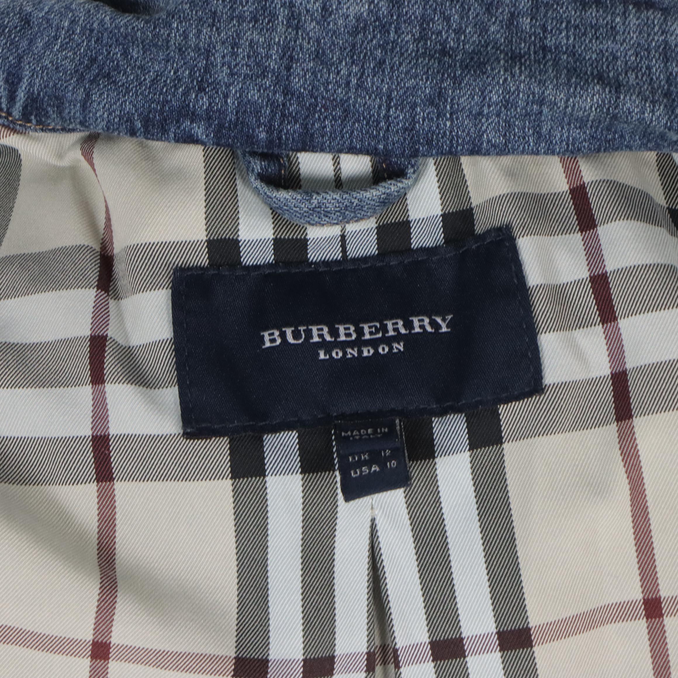 Burberry Denim Jacket with Nova Check Liner Accent