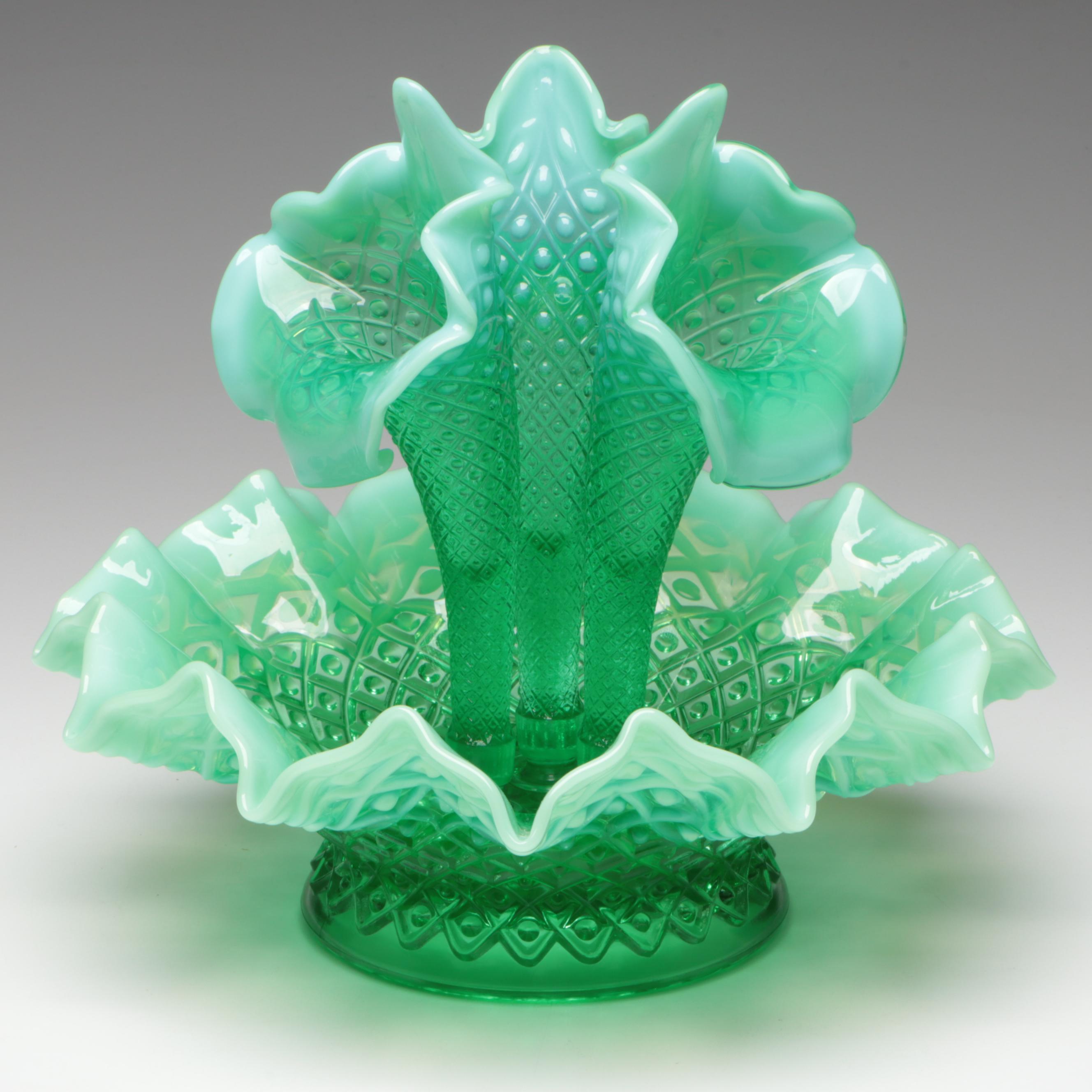 Fenton Limited Edition Uranium Glass Epergne