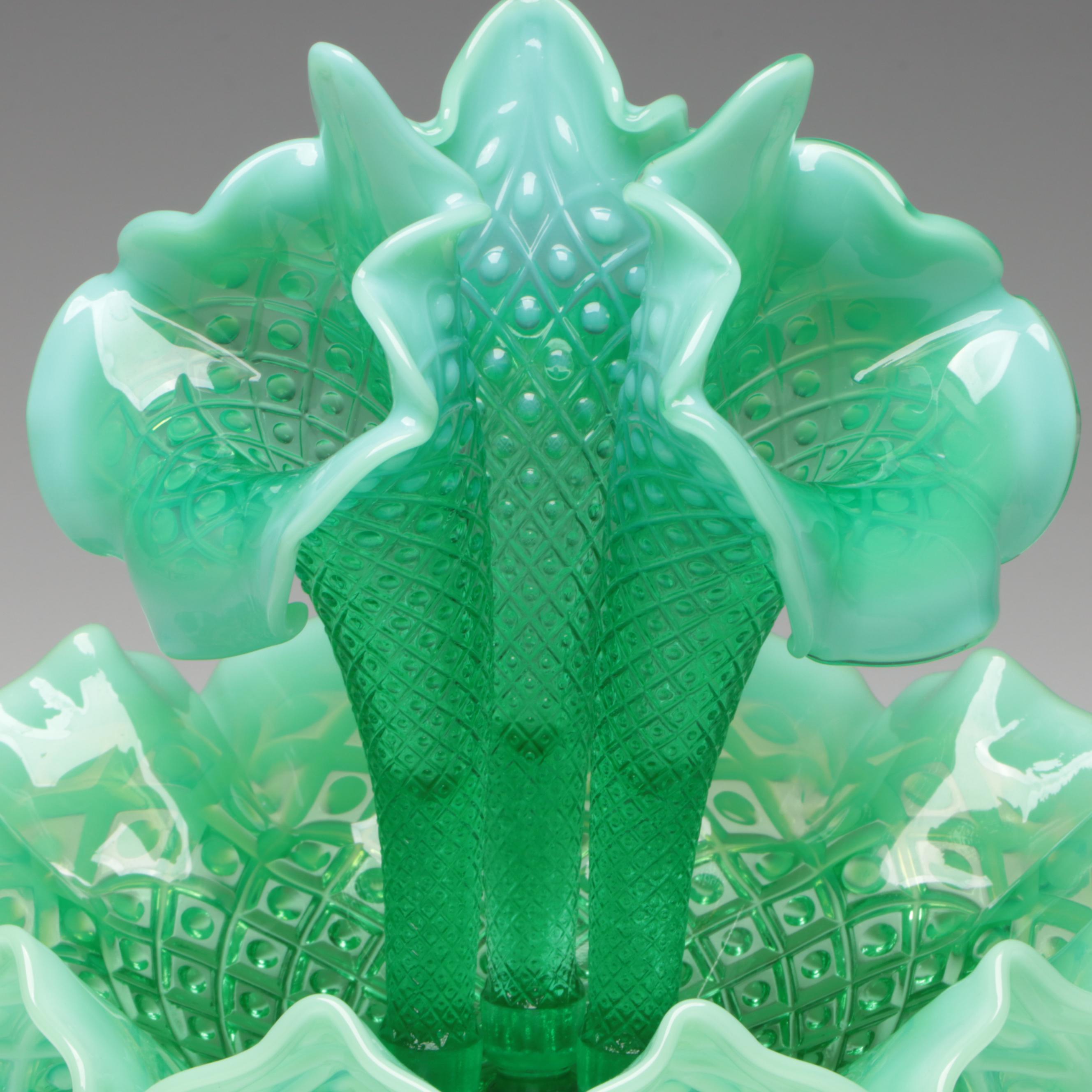 Fenton Limited Edition Uranium Glass Epergne