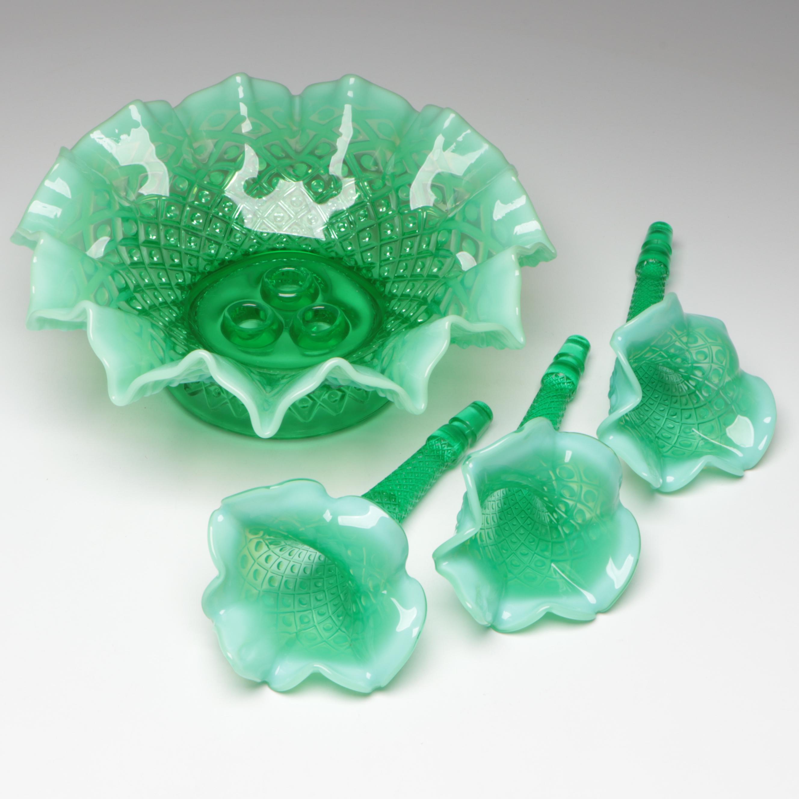 Fenton Limited Edition Uranium Glass Epergne