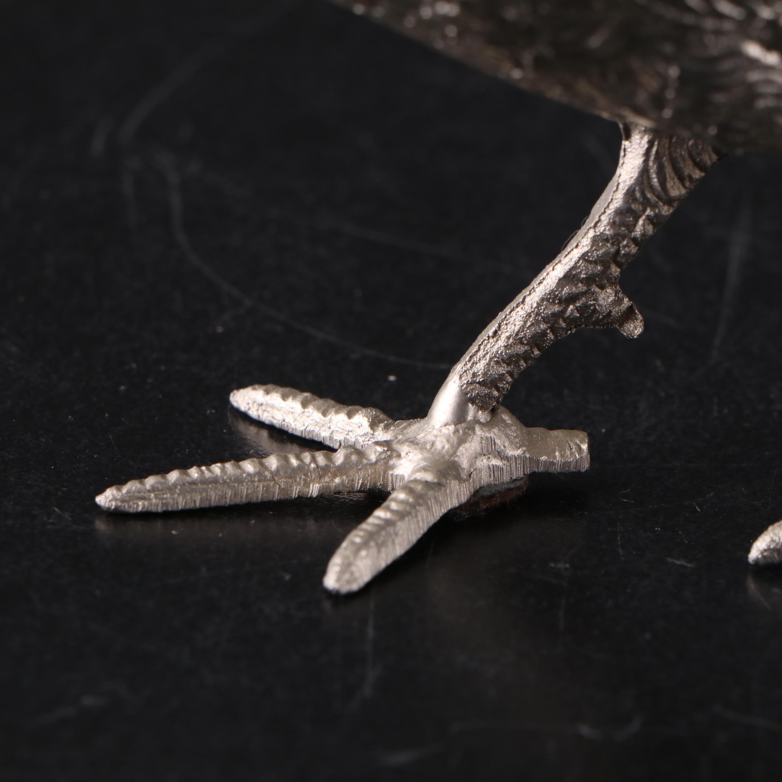 Pair of Silver Plated Pheasant Figurines, Mid-20th Century