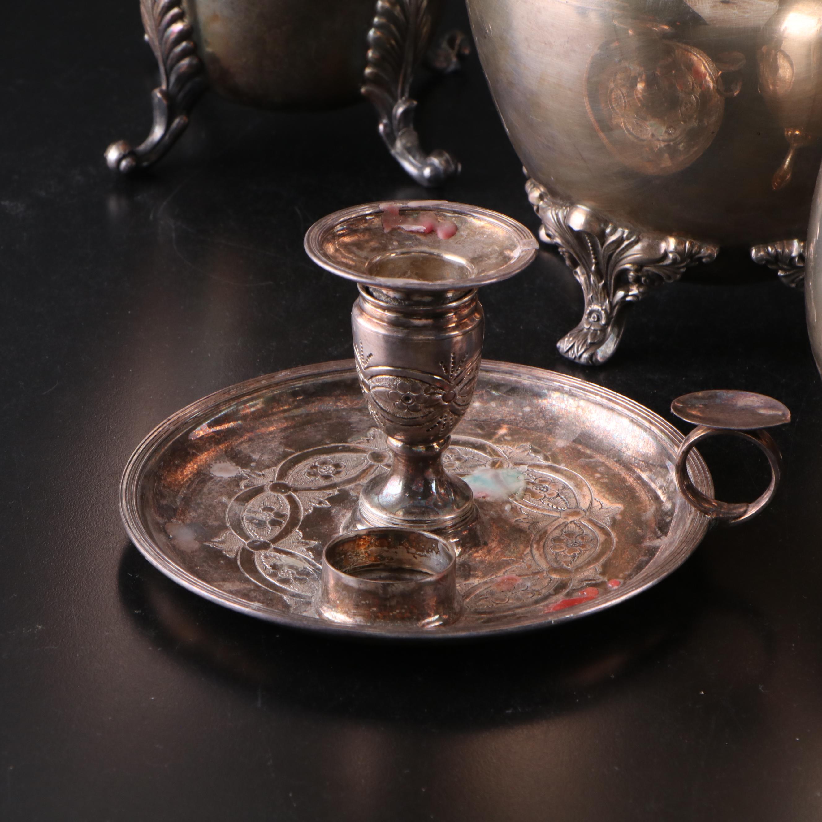 Wm Rogers & Sons Silver Plate Pitcher with Other Silver Plate Pitchers and More