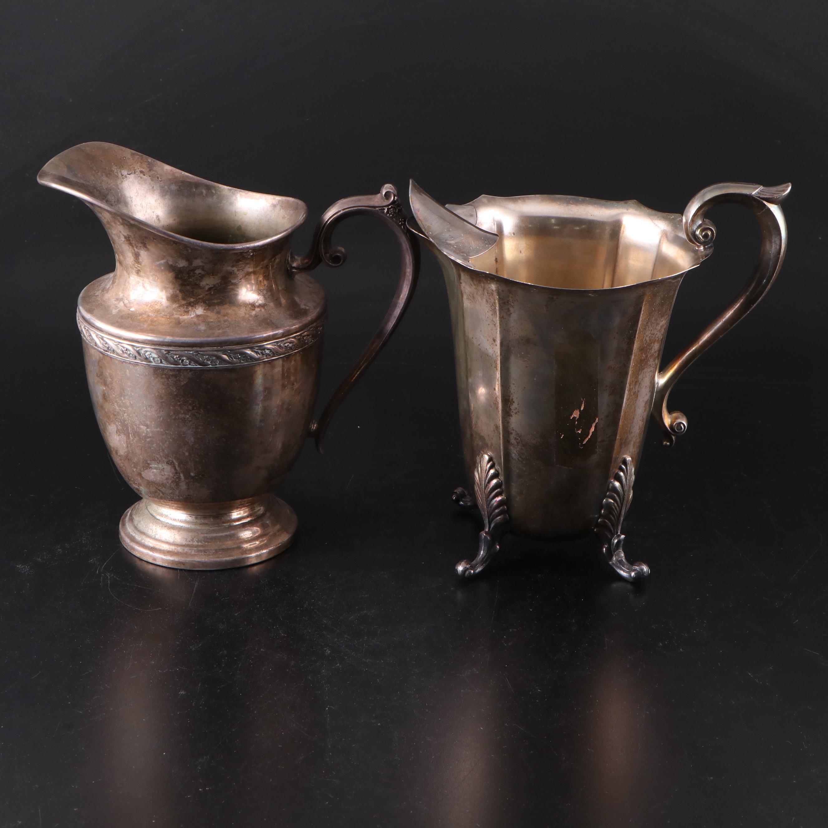 Wm Rogers & Sons Silver Plate Pitcher with Other Silver Plate Pitchers and More