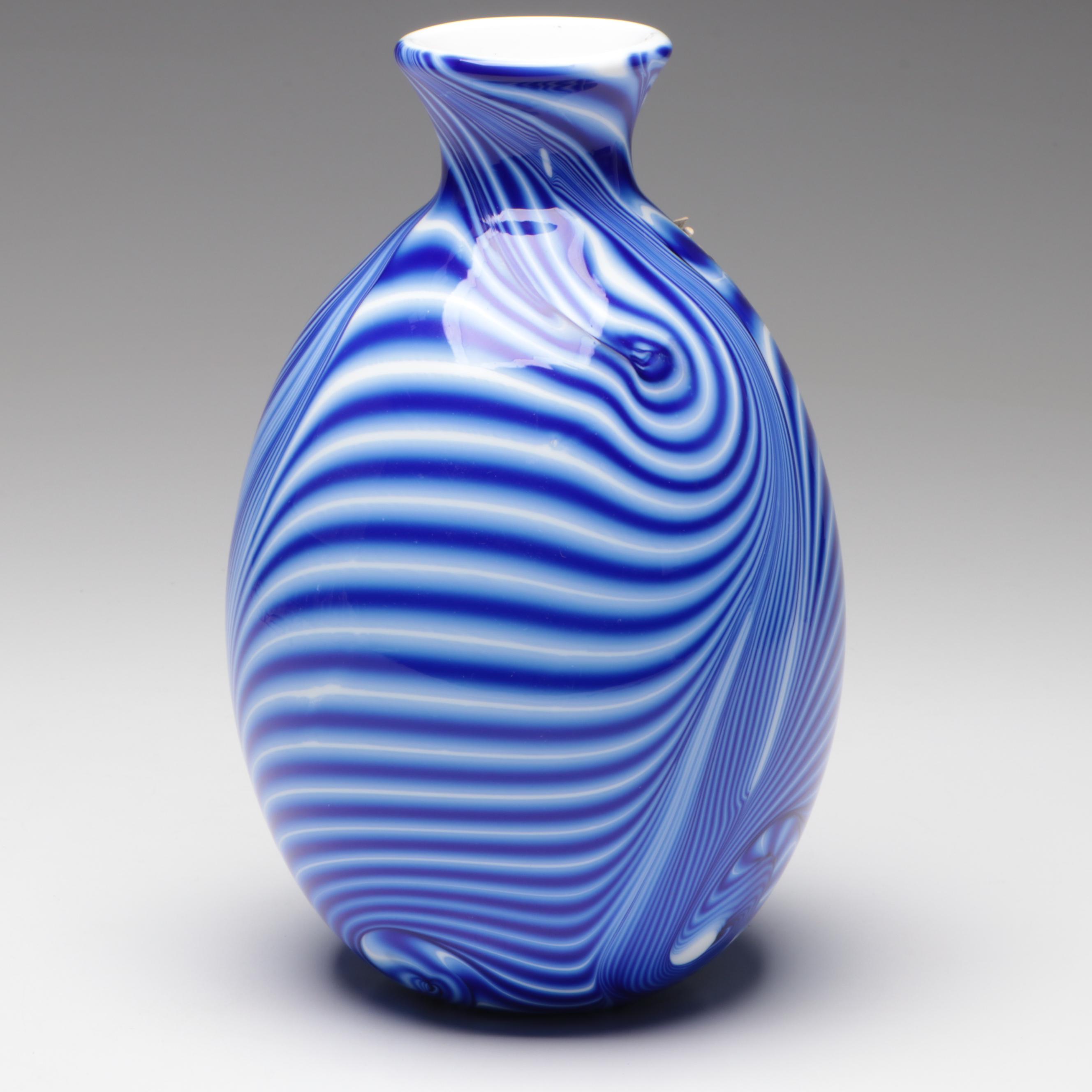 Dave Fetty for Fenton Labyrinth Limited Edition Glass Vase, 1975