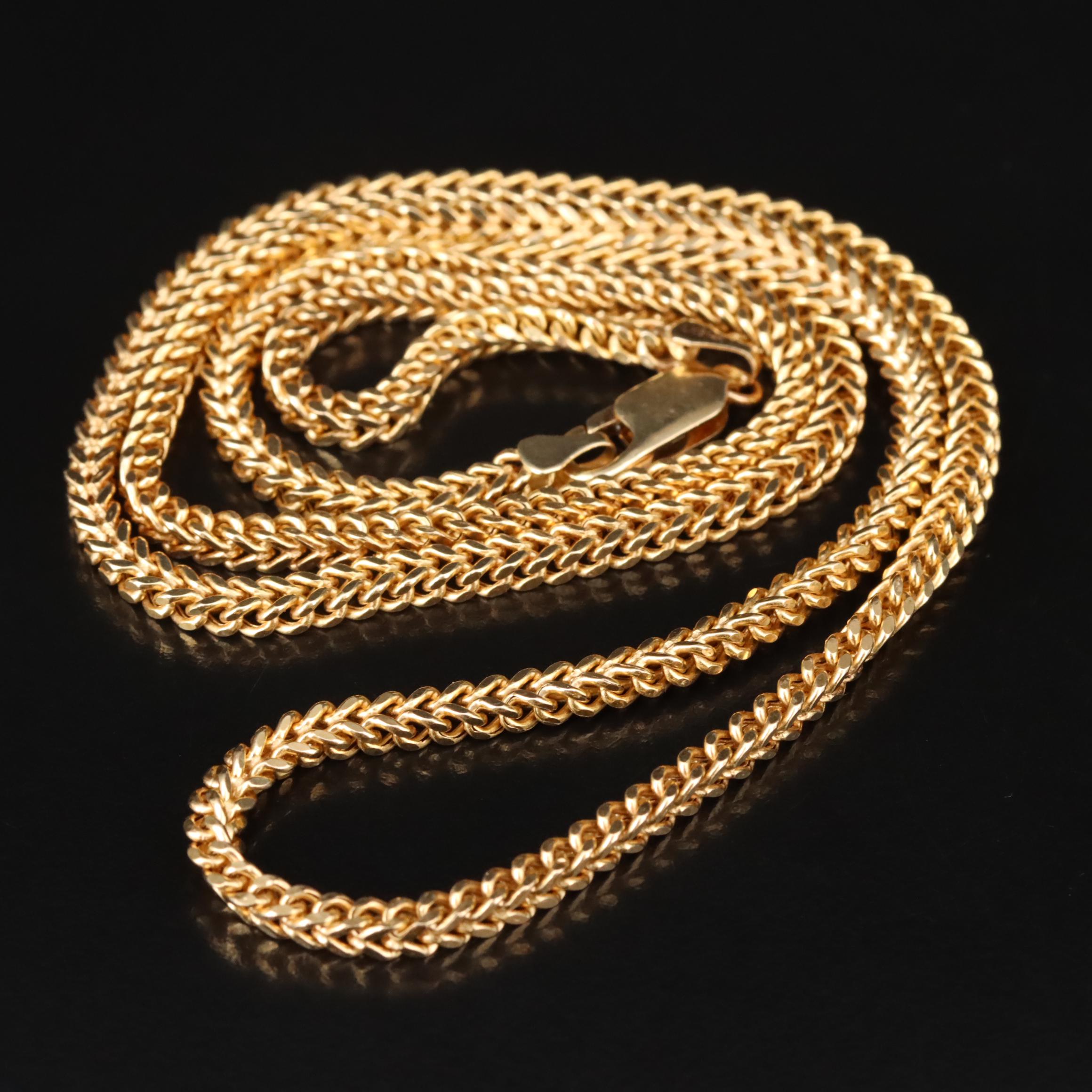 14K Wheat Chain Necklace