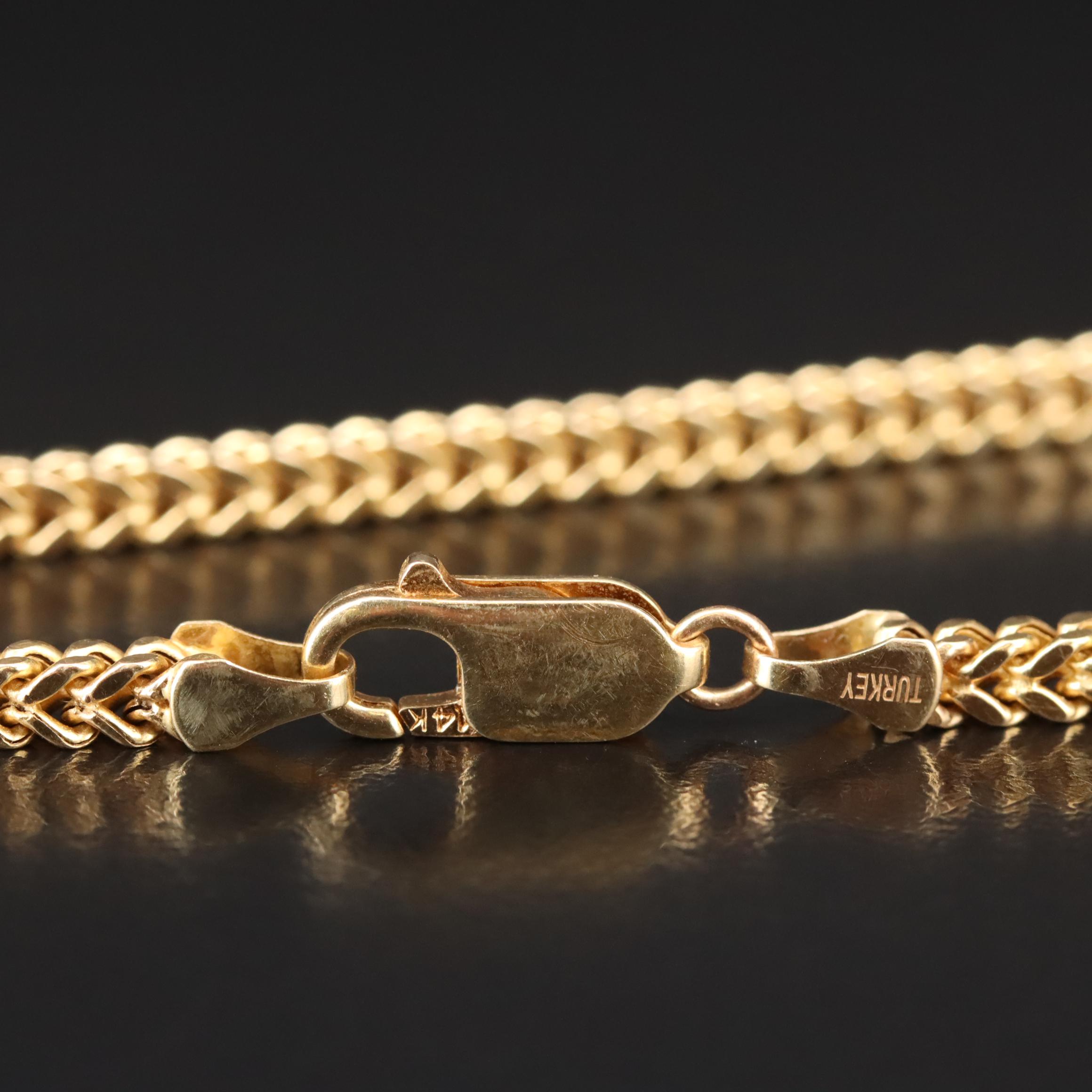 14K Wheat Chain Necklace