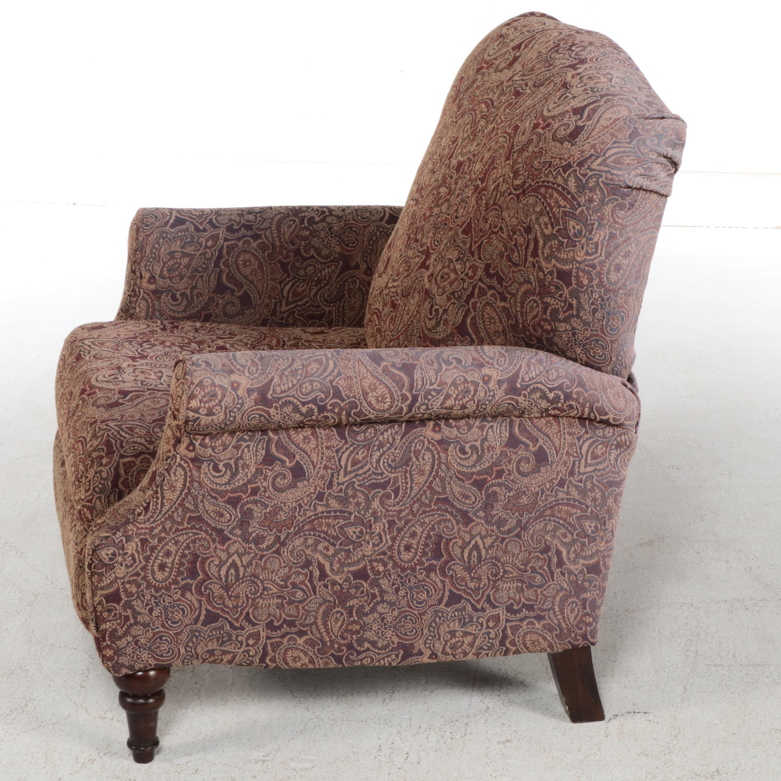 Paisley Upholstered Reclining Armchair, Contemporary EBTH