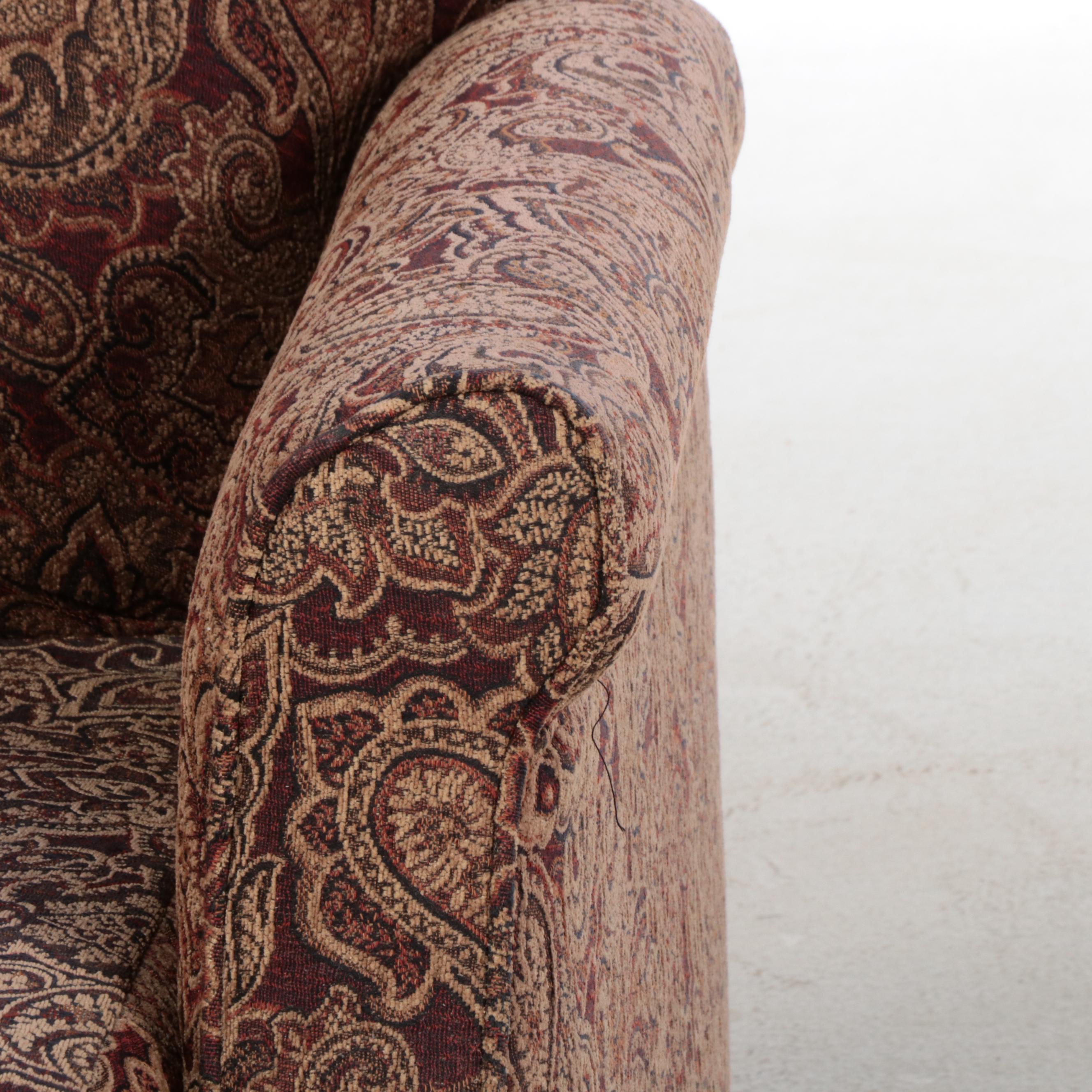 Paisley Upholstered Reclining Armchair, Contemporary EBTH