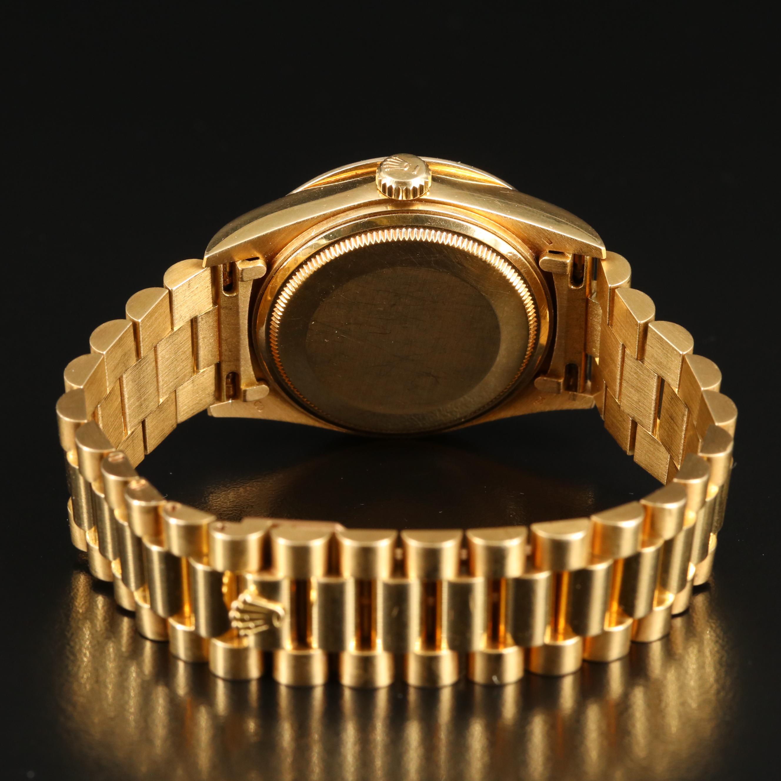 1987 Rolex 18k Day-Date 2.16 CTW Custom Diamond Dial & Bezel Watch