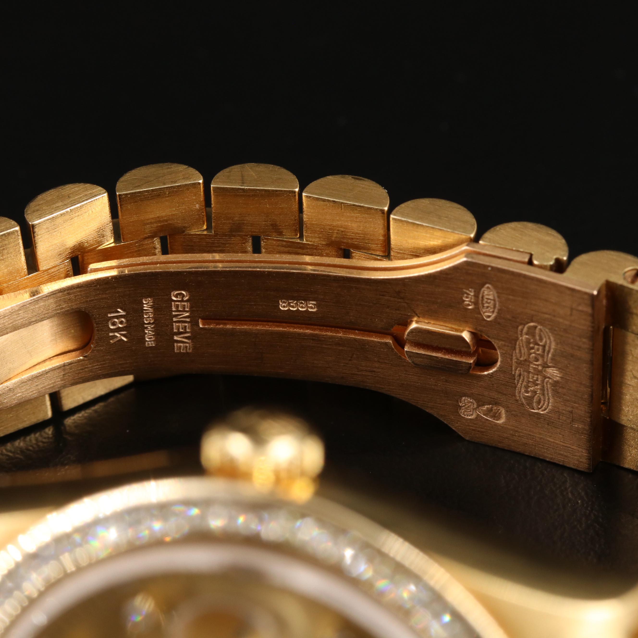1987 Rolex 18k Day-Date 2.16 CTW Custom Diamond Dial & Bezel Watch