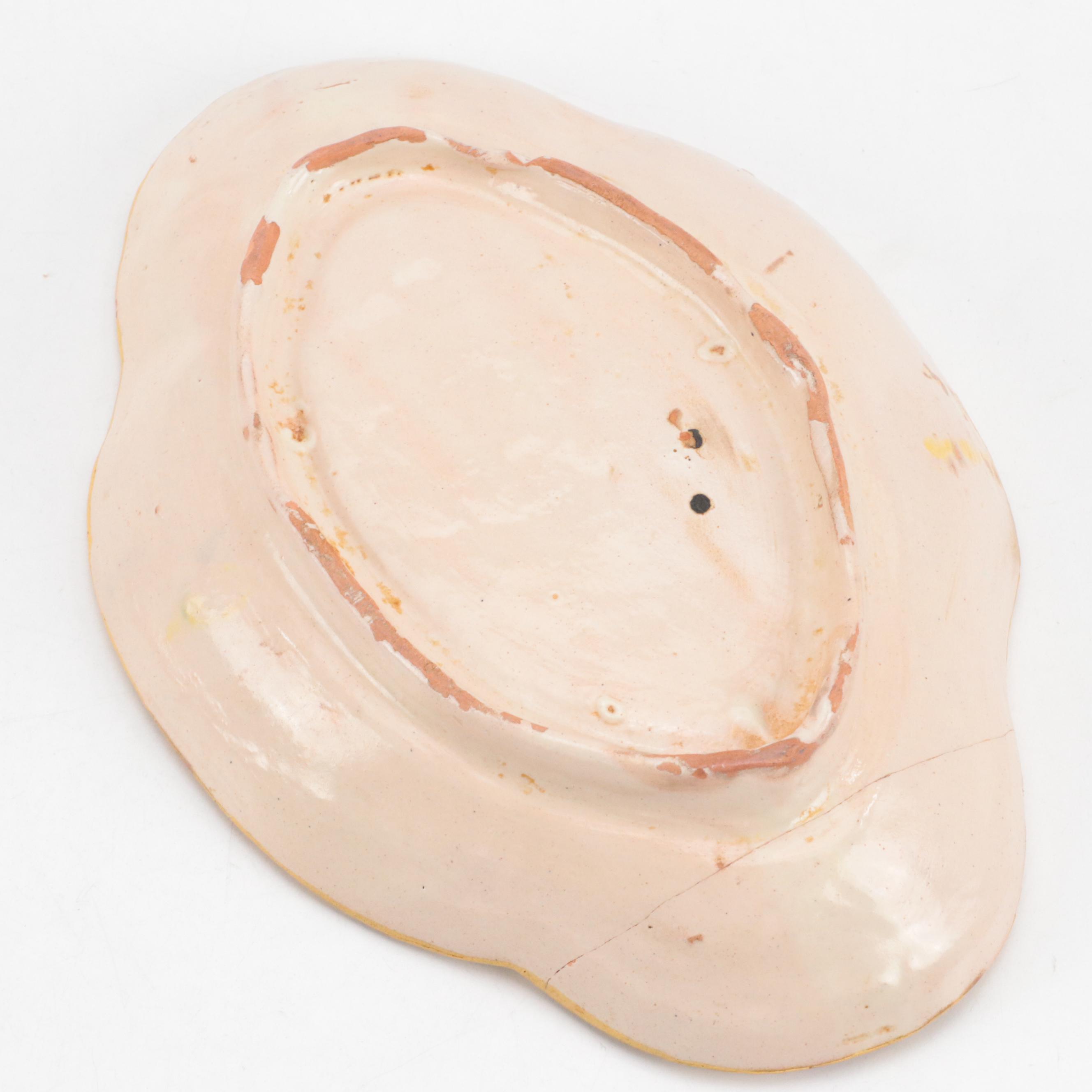 Hand-Painted Majolica Pottery Jugs and Quatrefoil Bowl