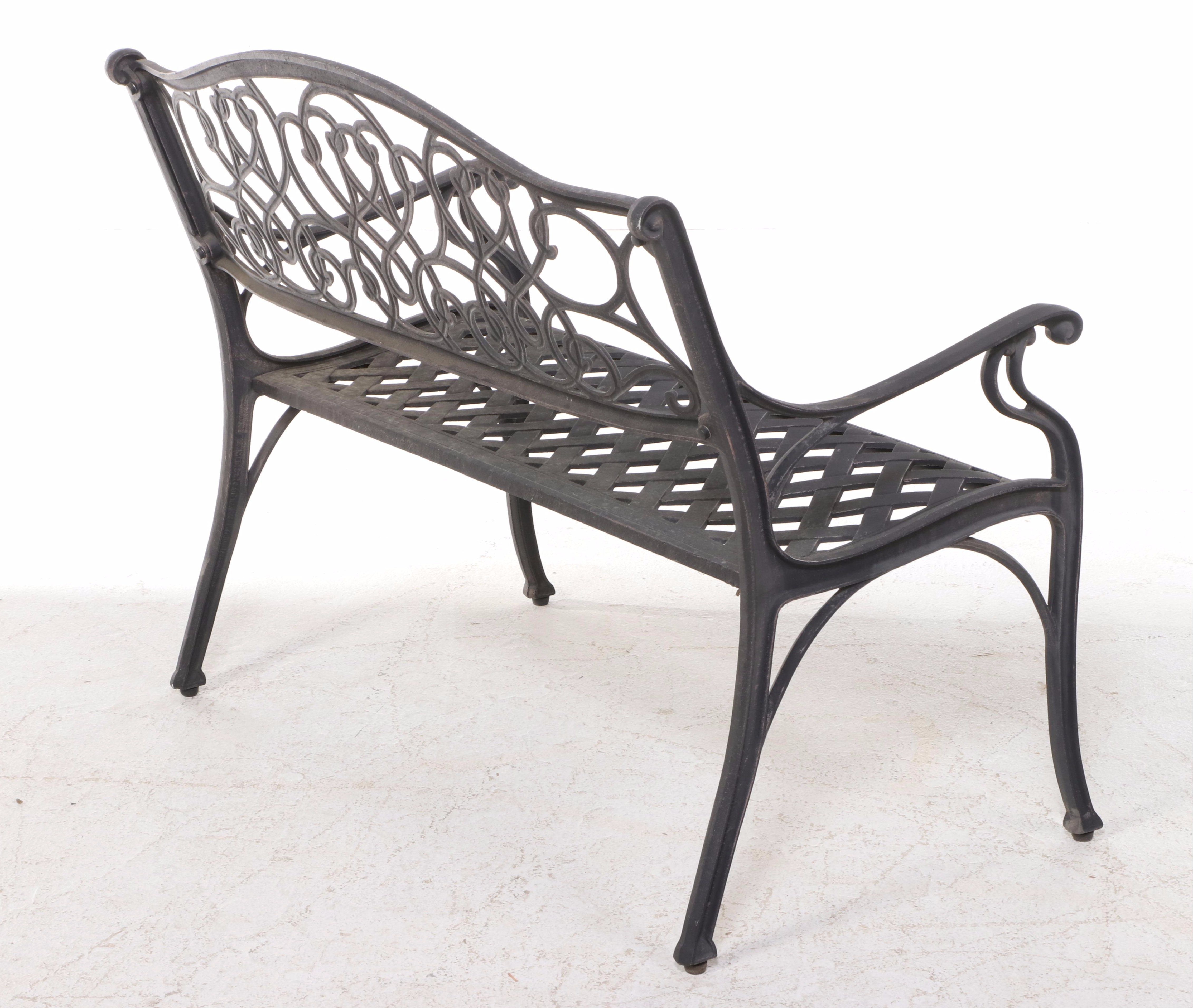 Powder-Coated and Cast Aluminum Garden Bench