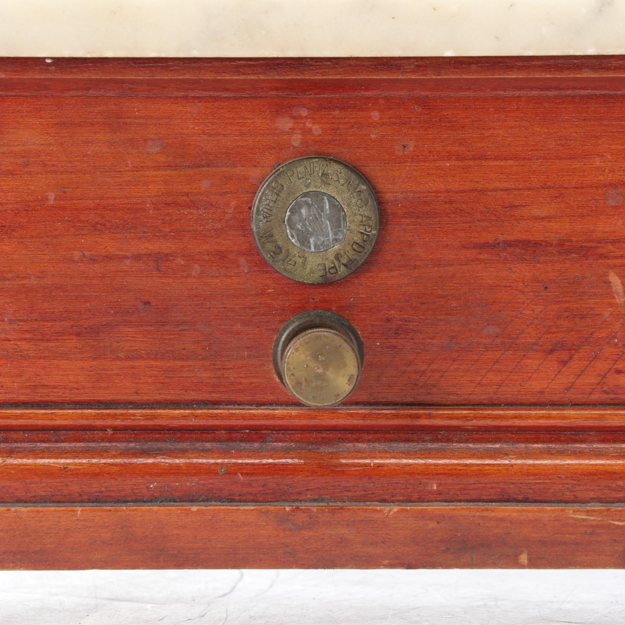 Henry Troemner 1 Oz. Class B Walnut, Brass and Marble Apothecary Scale