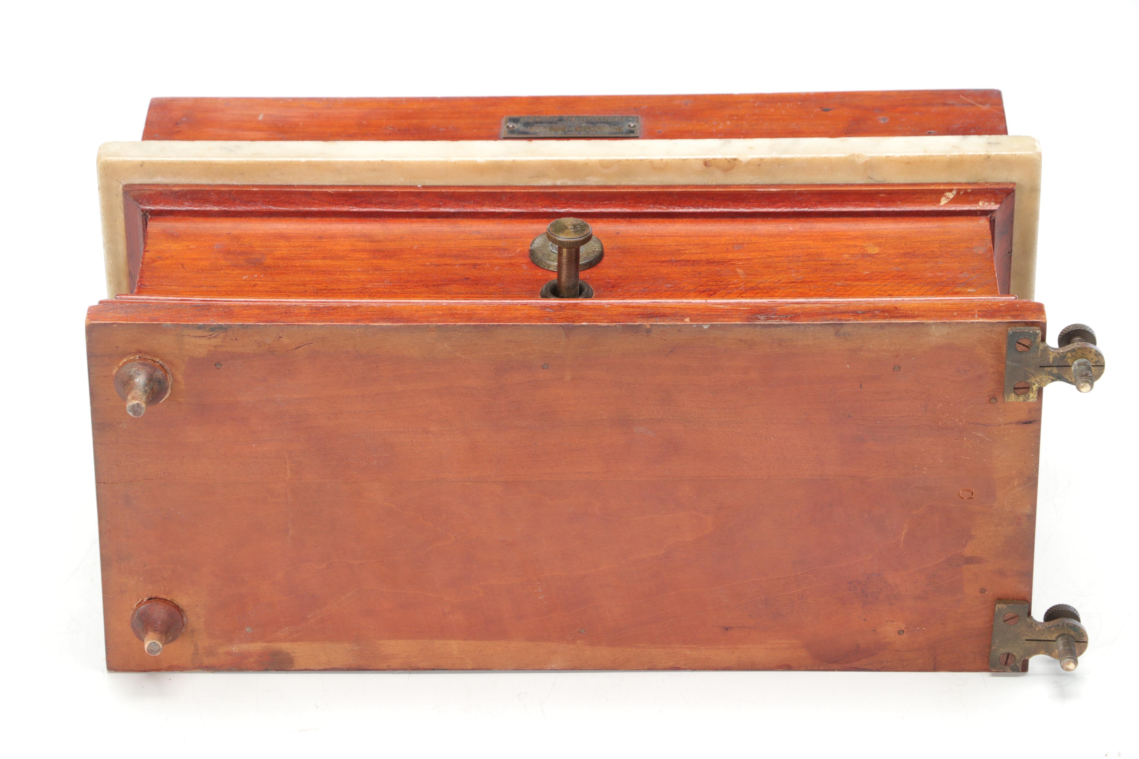 Henry Troemner 1 Oz. Class B Walnut, Brass and Marble Apothecary Scale