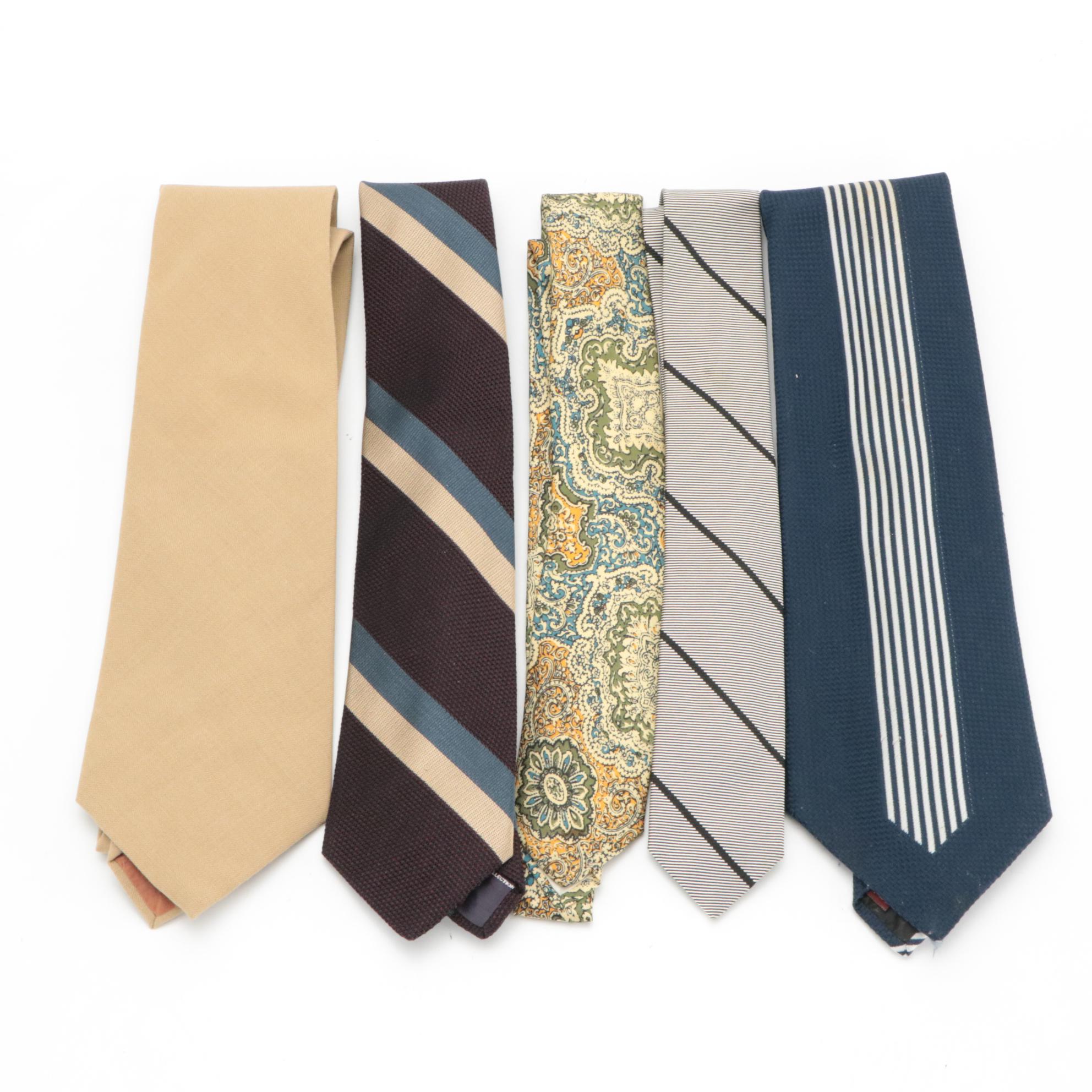 Assorted Patterned Vintage Neckties Featuring Saks Fifth Avenue, Jos. A. Bank