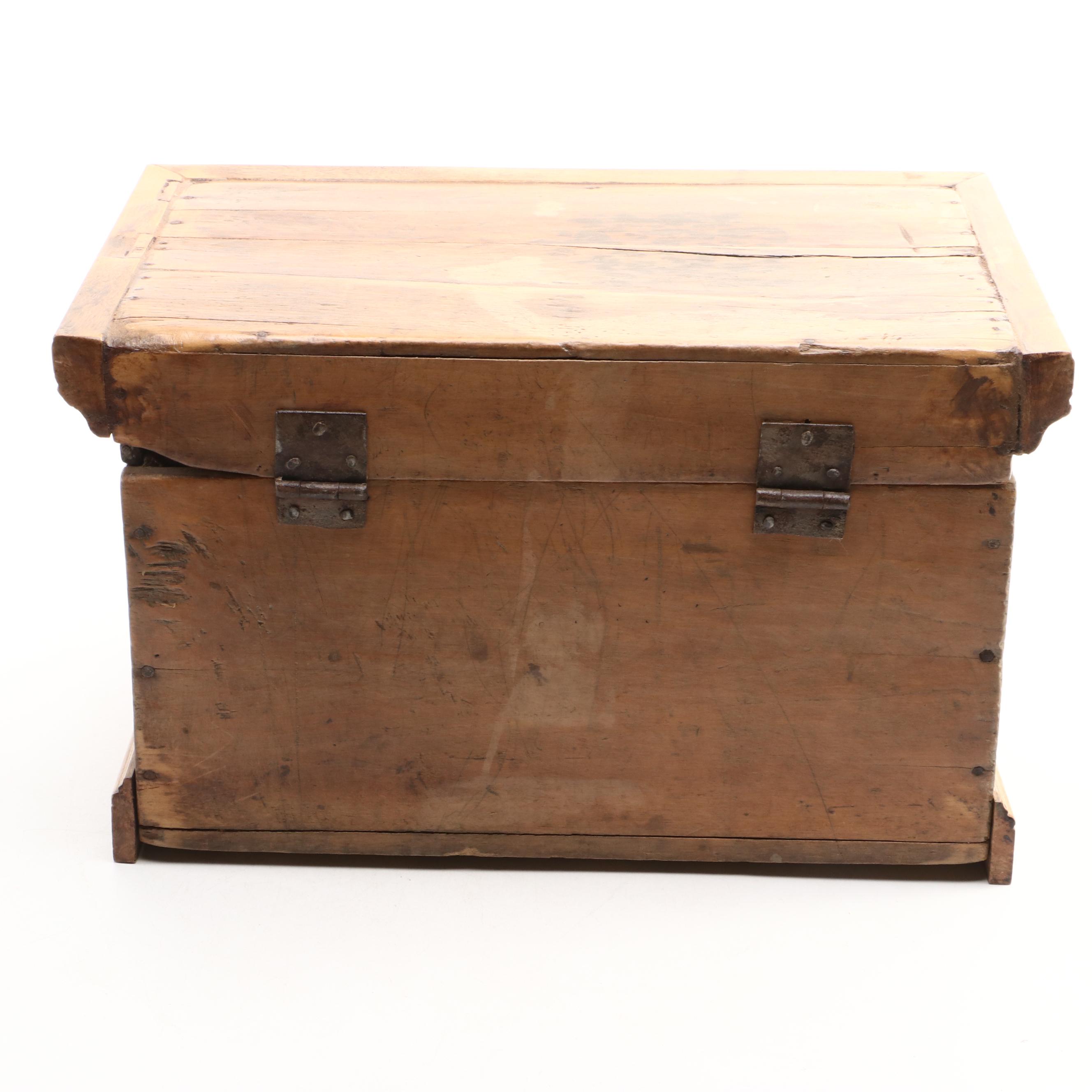 Antique Wooden Tool Chest or Storage Box