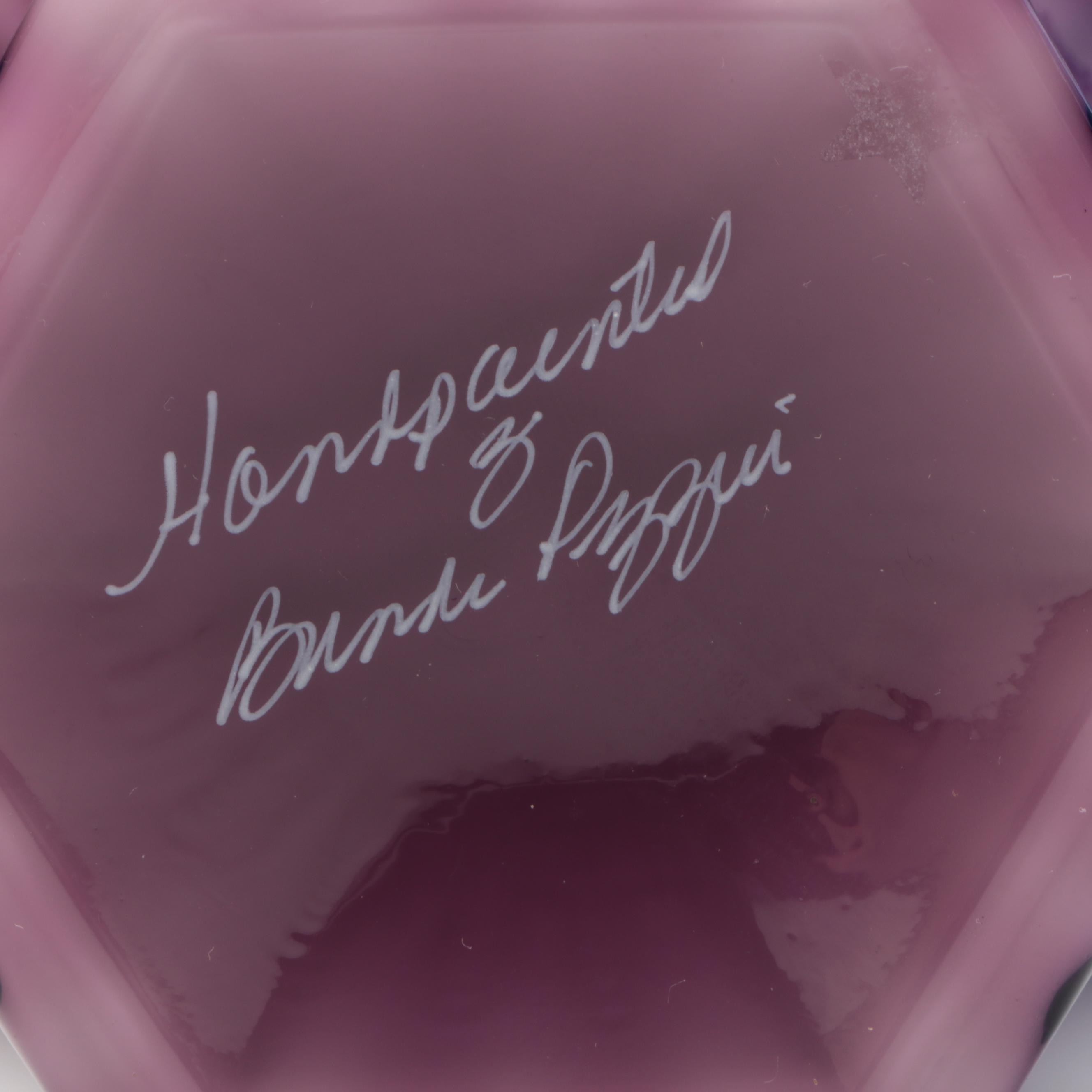 Fenton Hand-Painted Glass Vases Featuring 75th Anniversary Celebration Vase