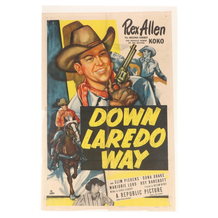 "Down Laredo Way"  Offset Lithograph Movie Poster, 1953