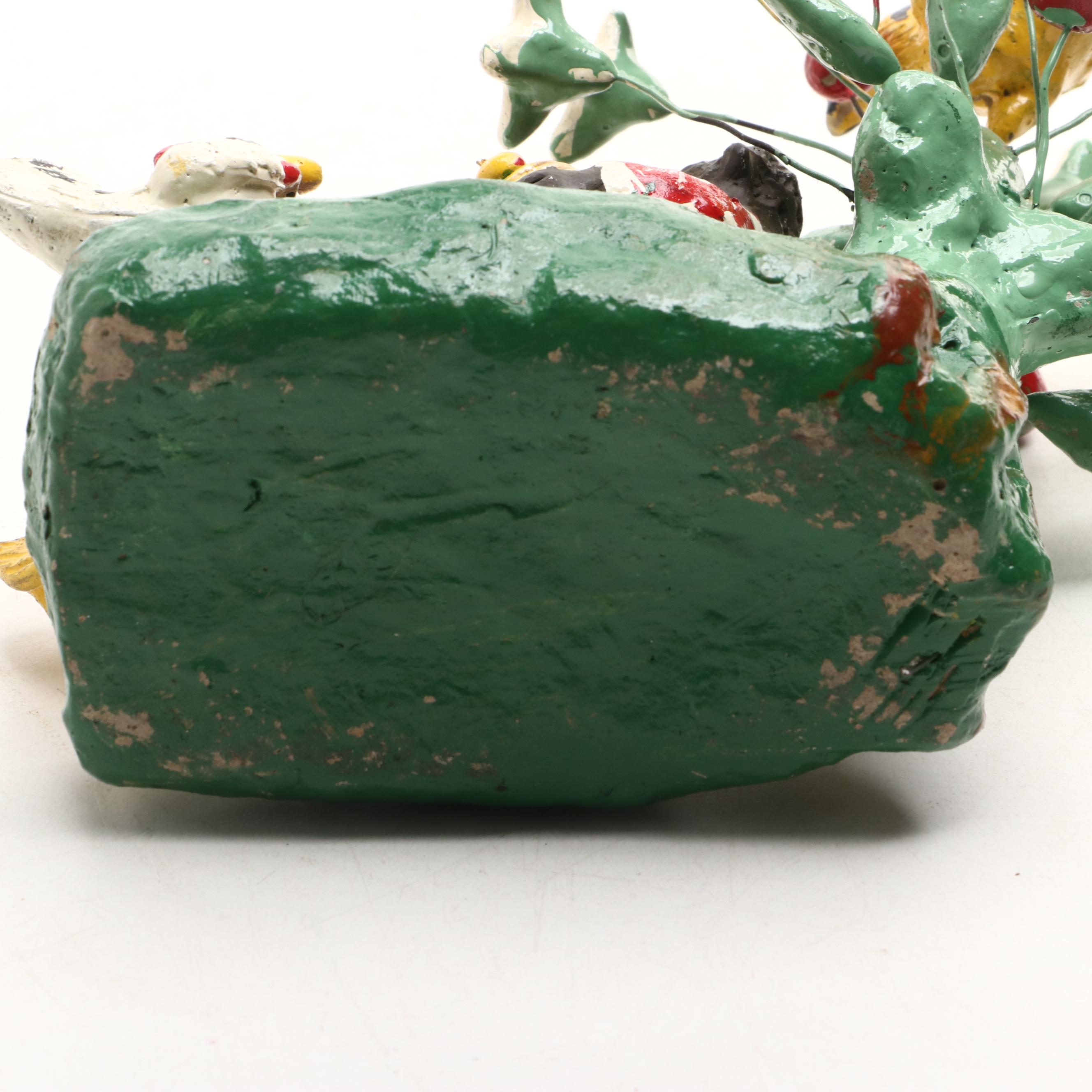 Hand-Painted Clay Rooster and Chicken Figurines