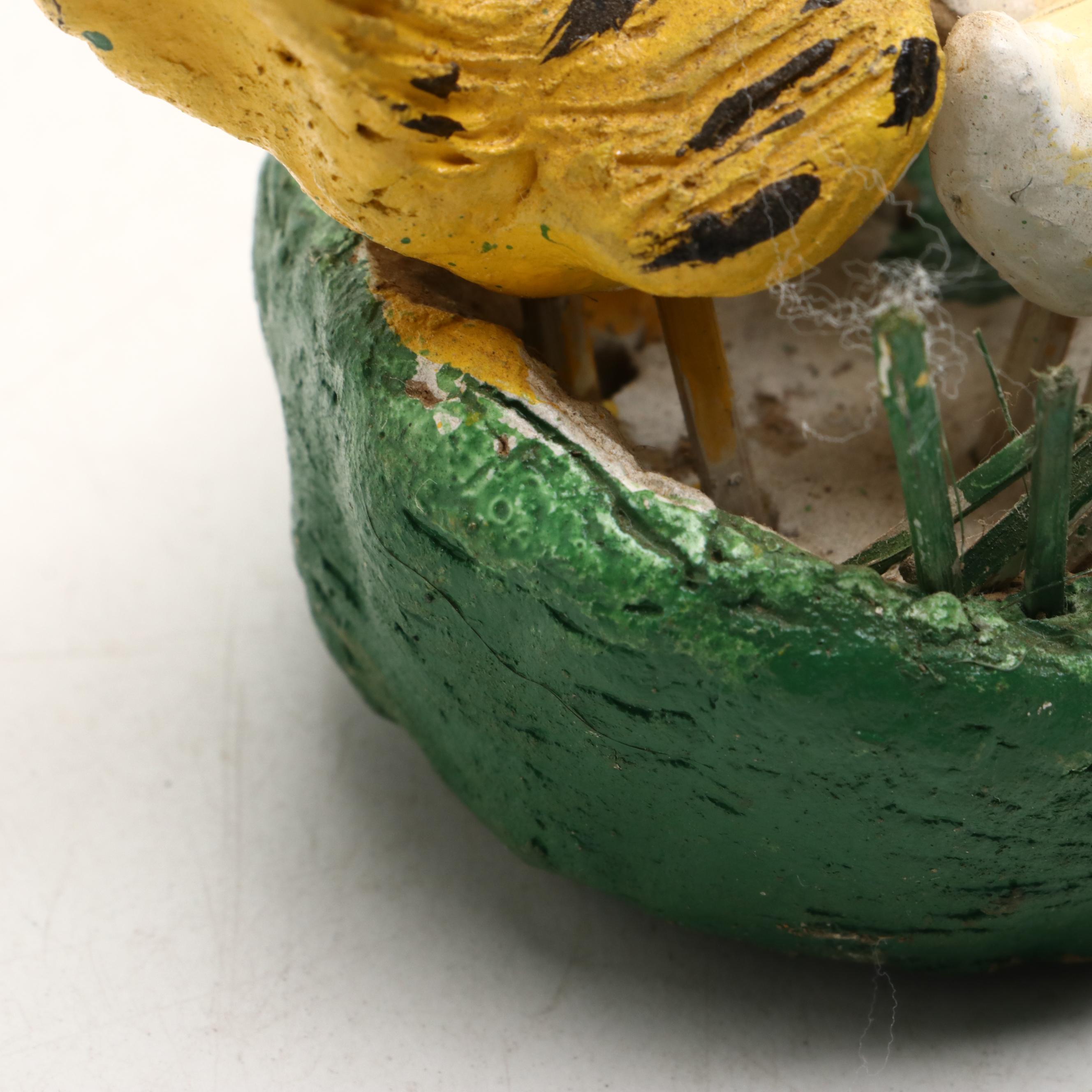 Hand-Painted Clay Rooster and Chicken Figurines