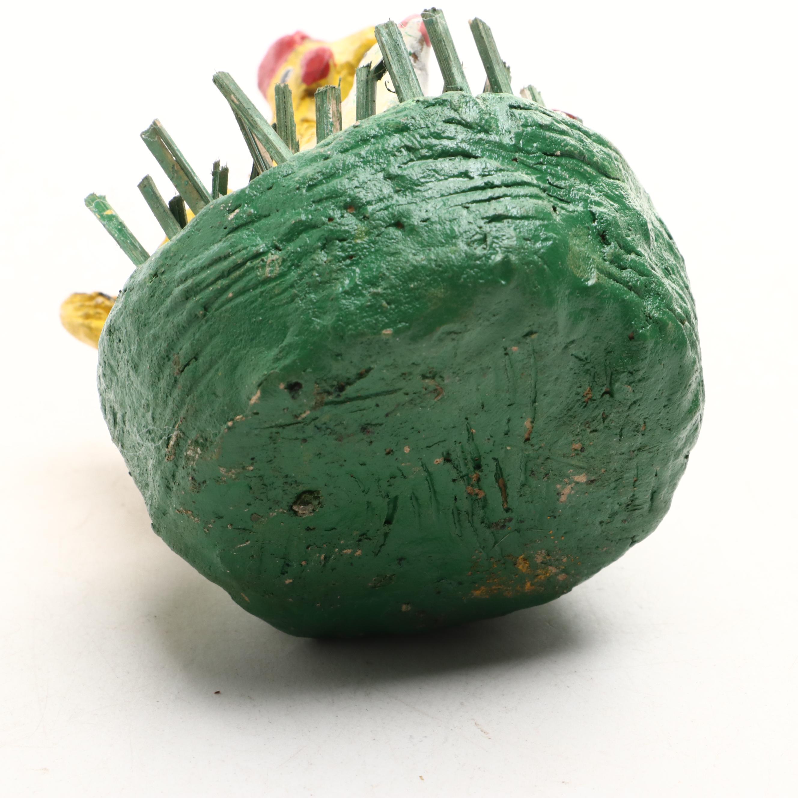 Hand-Painted Clay Rooster and Chicken Figurines